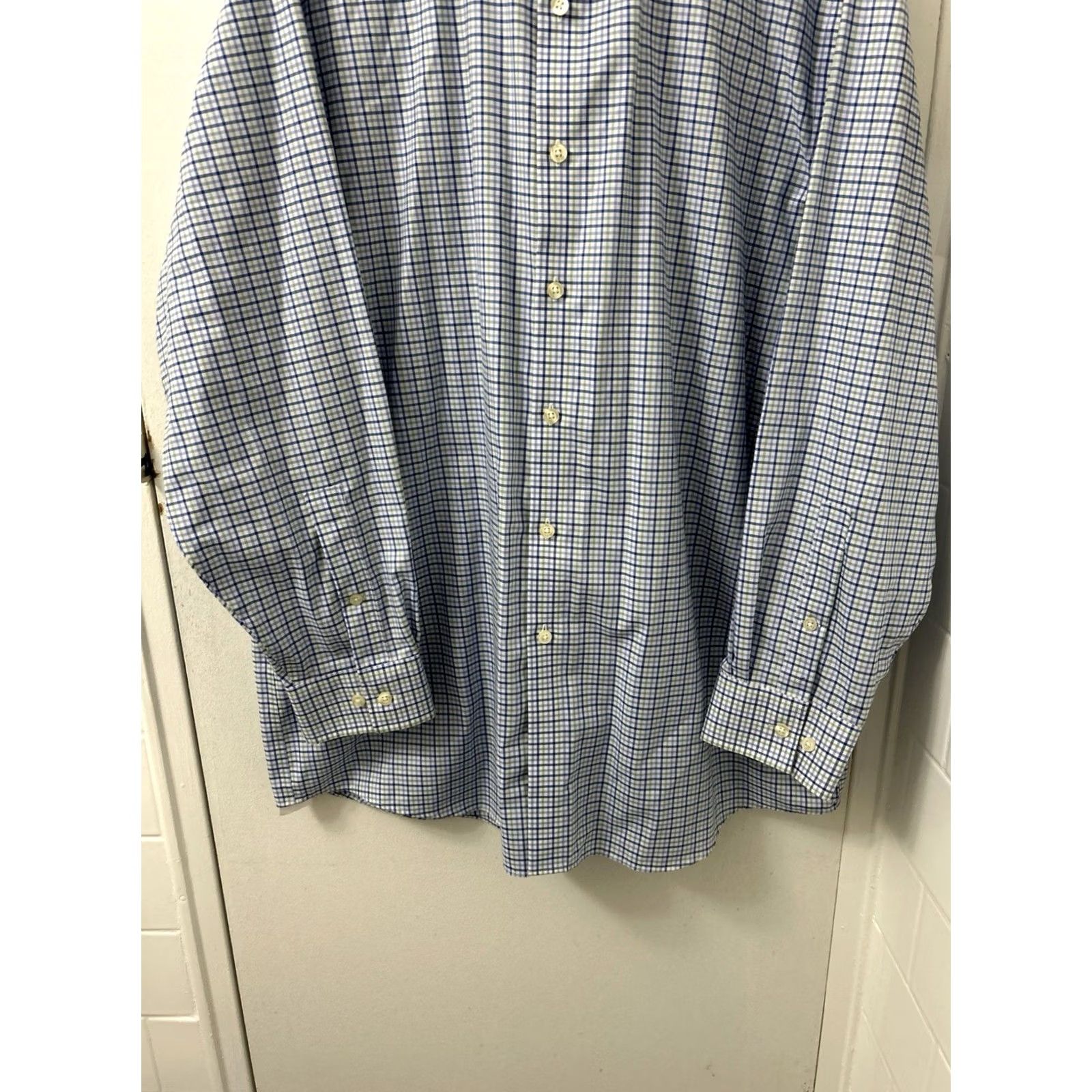 Vintage Michael Kors Shirt Mens 17 Blue Plaid Oxford Non Iron Button Down Long Sleeve Dress Shirt Size US XL / EU 56 / 4 - 3 Thumbnail