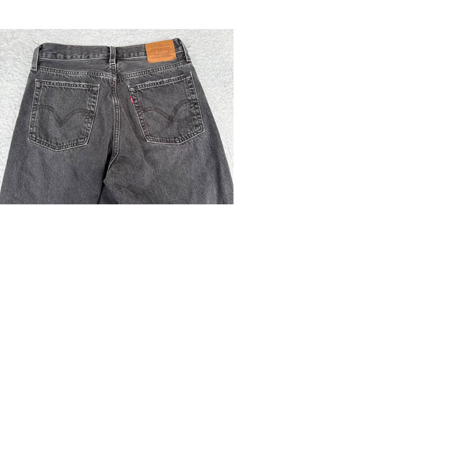 Levi's Levis Premium Jeans Womens 27x25 27 Black Denim Big E Wedgie Straight Distressed Size 27" / US 4 / IT 40 - 11 Thumbnail