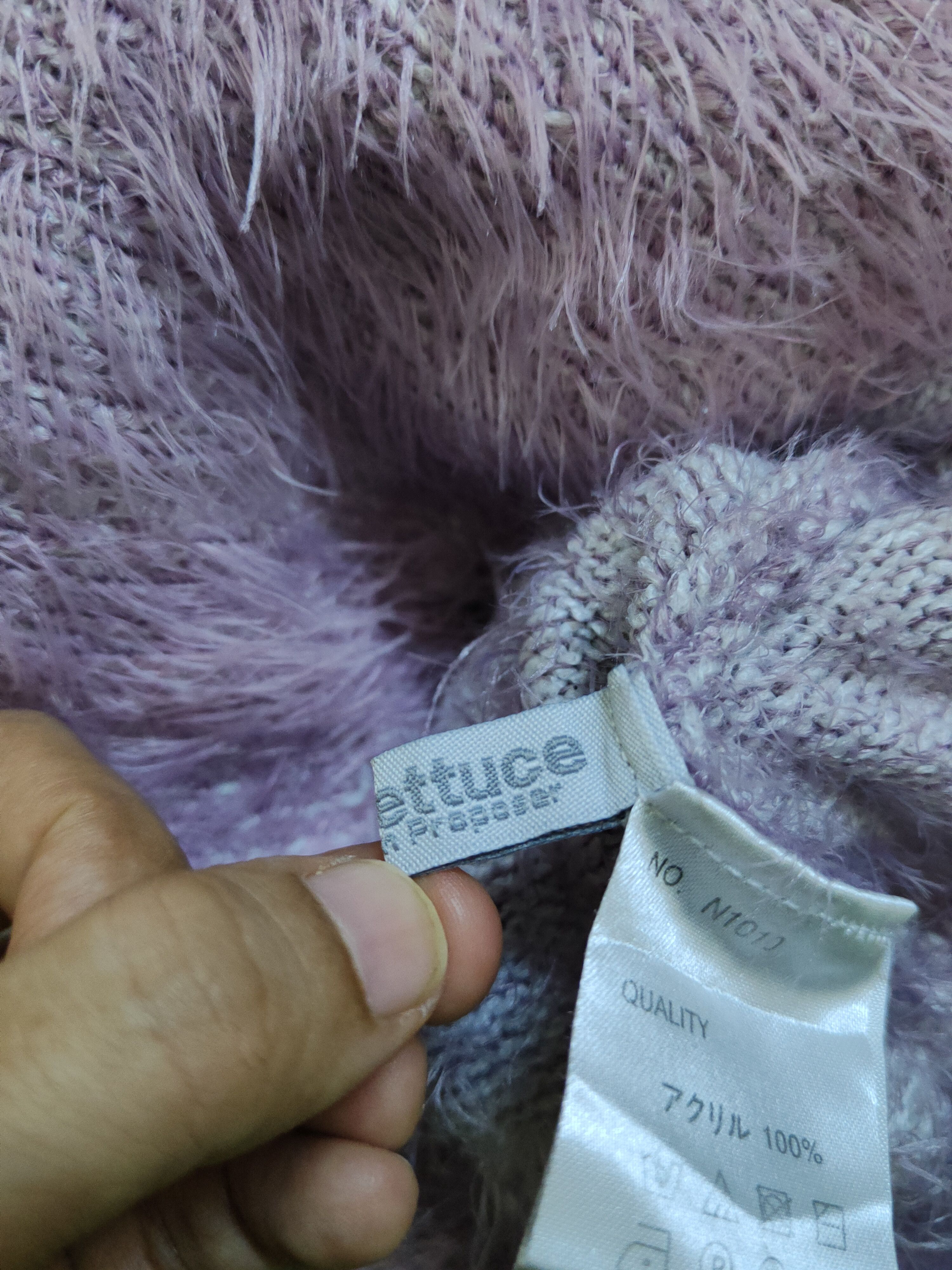 Homespun Knitwear Kobe Lettuce Purple faded Shaggy Fur Mohair Knitwear #S2278 Size S / US 4 / IT 40 - 12 Thumbnail