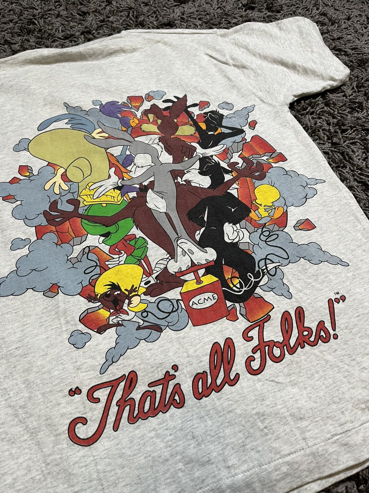 Warner Bros LOONEY TUNES 1995 WARNER BROS. VINTAGE COTTON PRINTED SHIRT Size US L / EU 52-54 / 3 - 6 Thumbnail