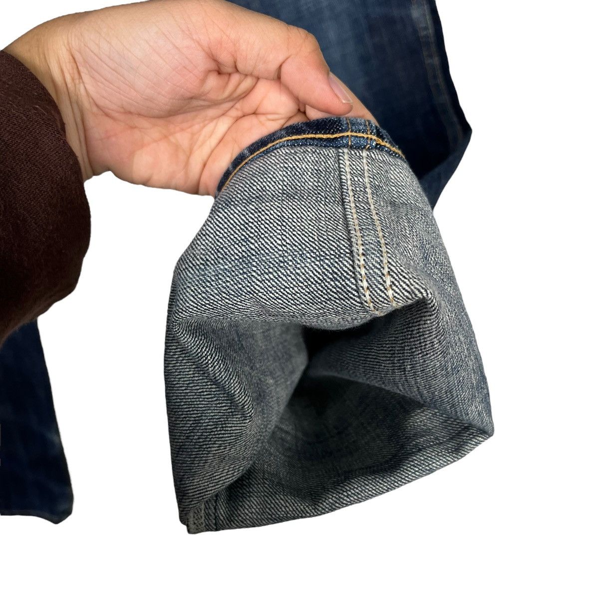 20471120 Vintage Stiff Denim Jeans Size 34" / US 12 / IT 48 - 12 Thumbnail