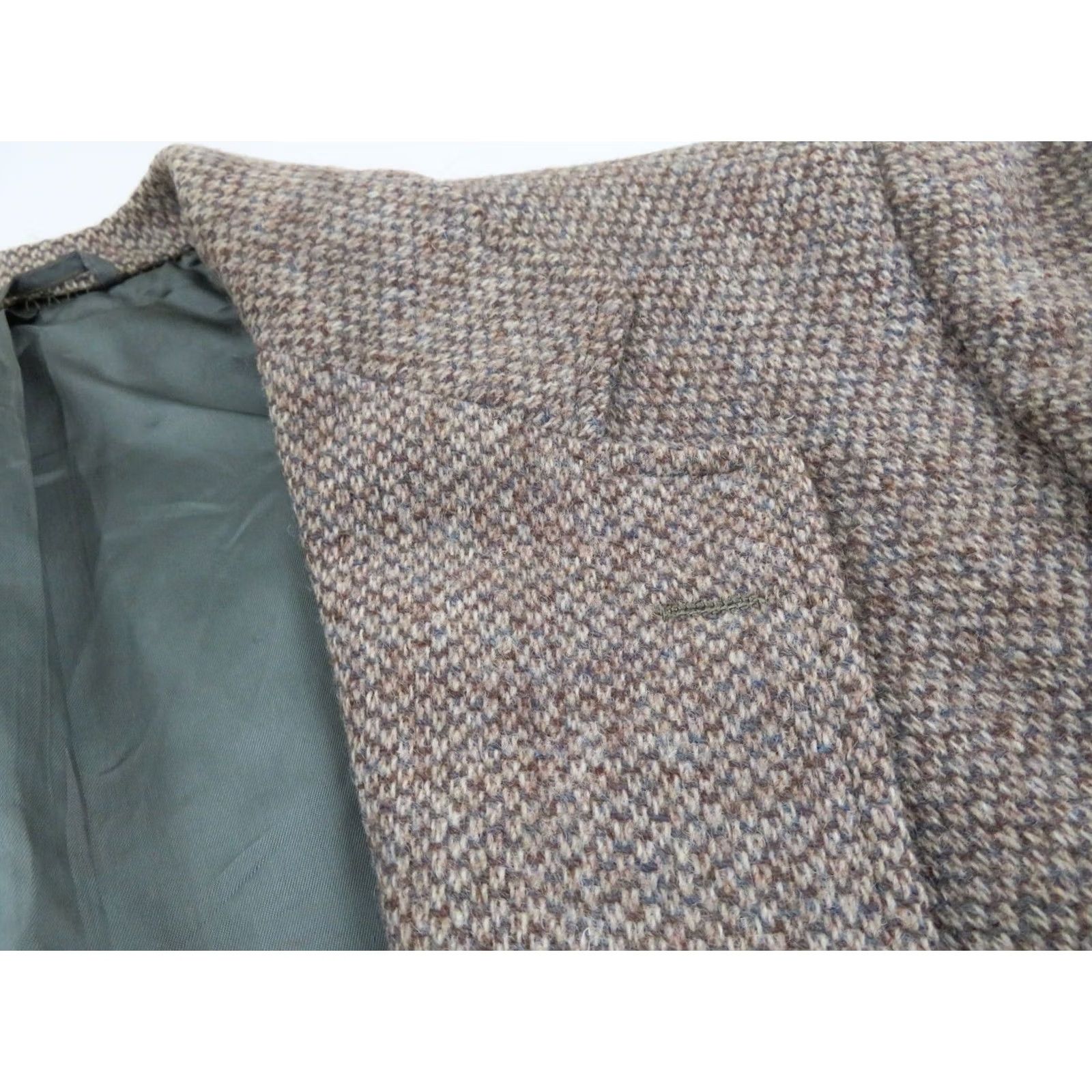 Southwick VINTAGE Southwick Sport Coat Geometric Plaid Wool 40 Regular Notch Lapel 2 Button Single-Breasted Mens Brown 80s 90s USA USA Built Size US XXS / EU 40 - 4 Thumbnail