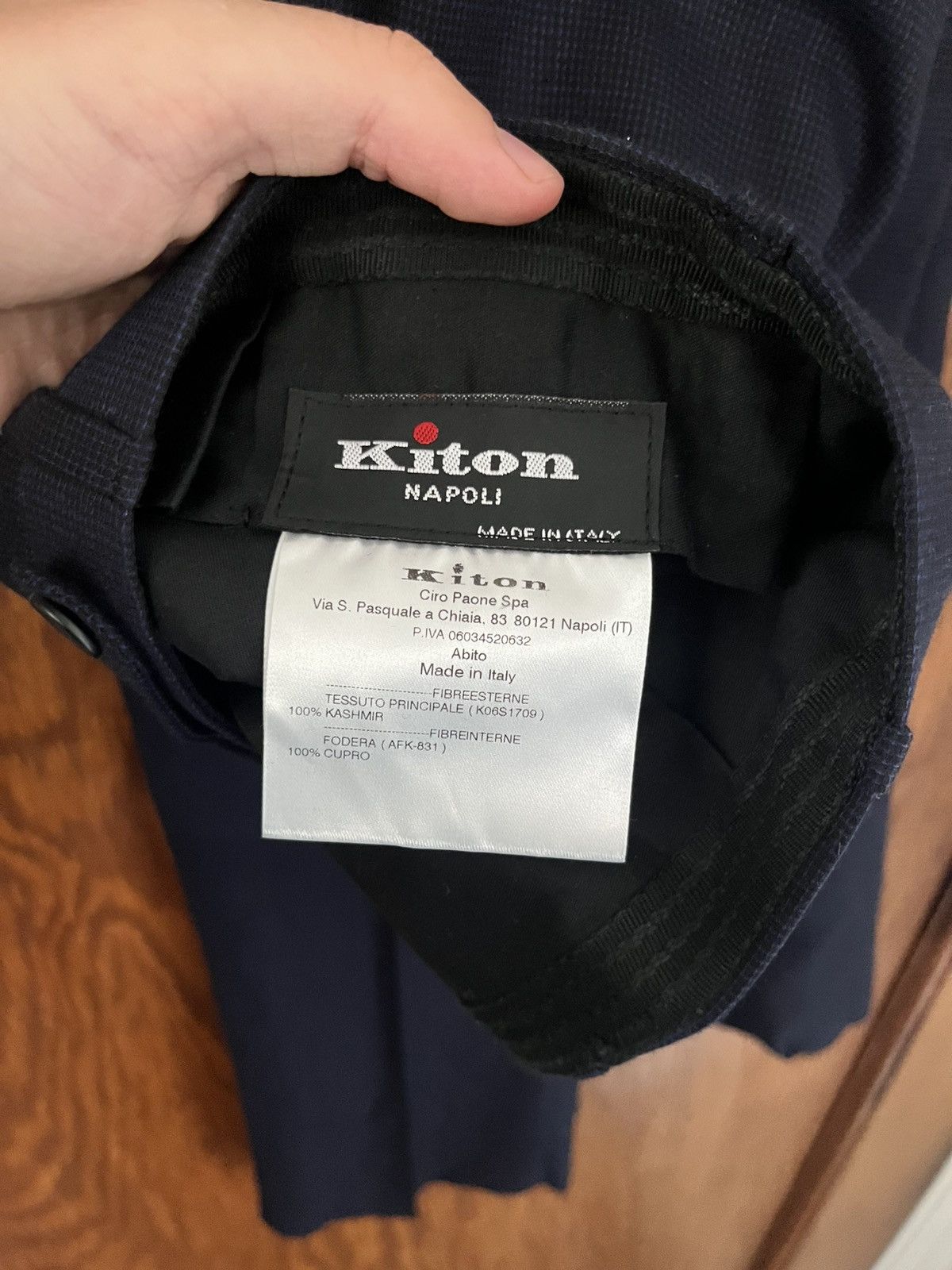 Kiton Kiton navy cashmere check suit size 38r / it 48 Size 38R - 9 Thumbnail