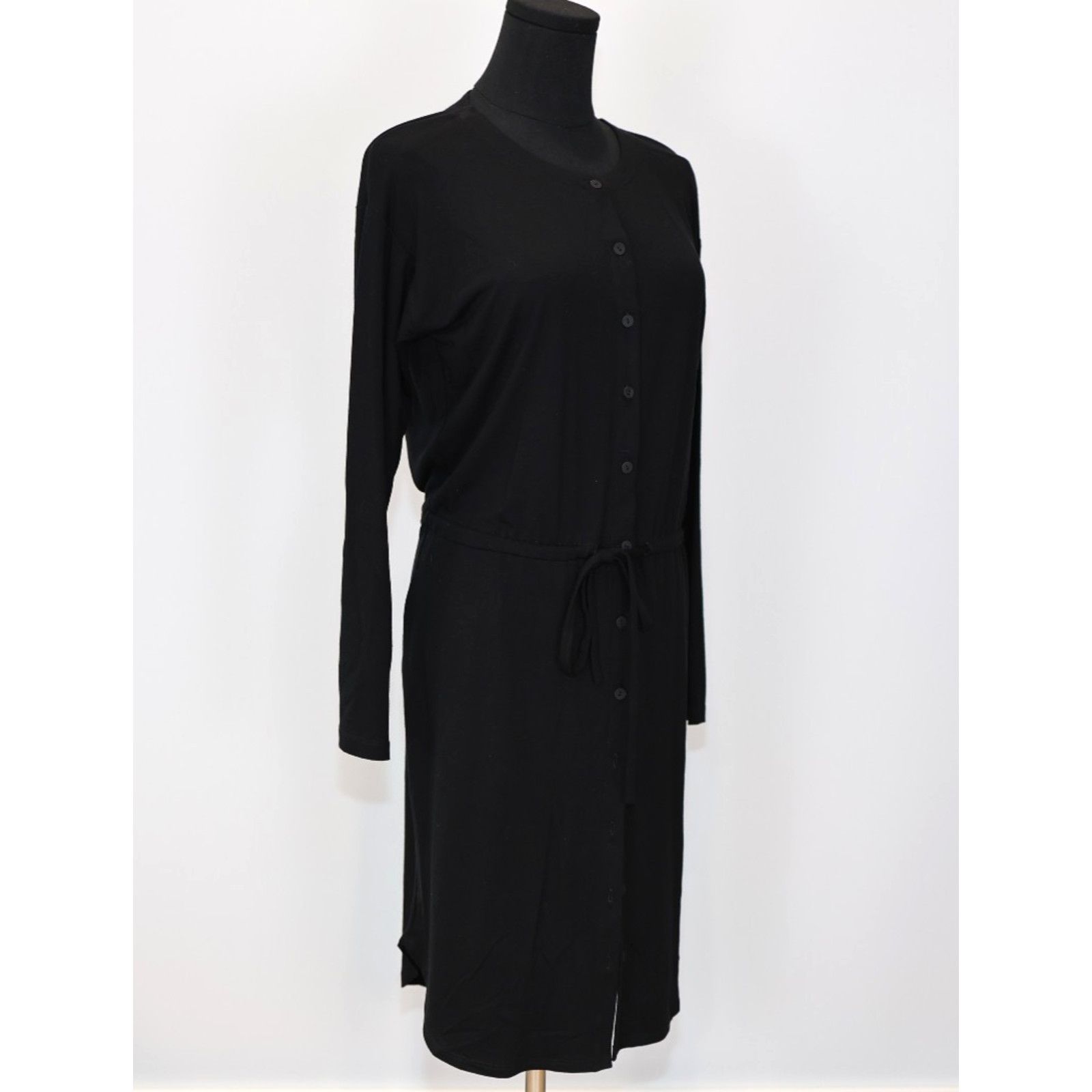 Eileen Fisher EILEEN FISHER Viscose Drawstring Waist Button Dress Sz PM Size M / US 6-8 / IT 42-44 - 4 Thumbnail