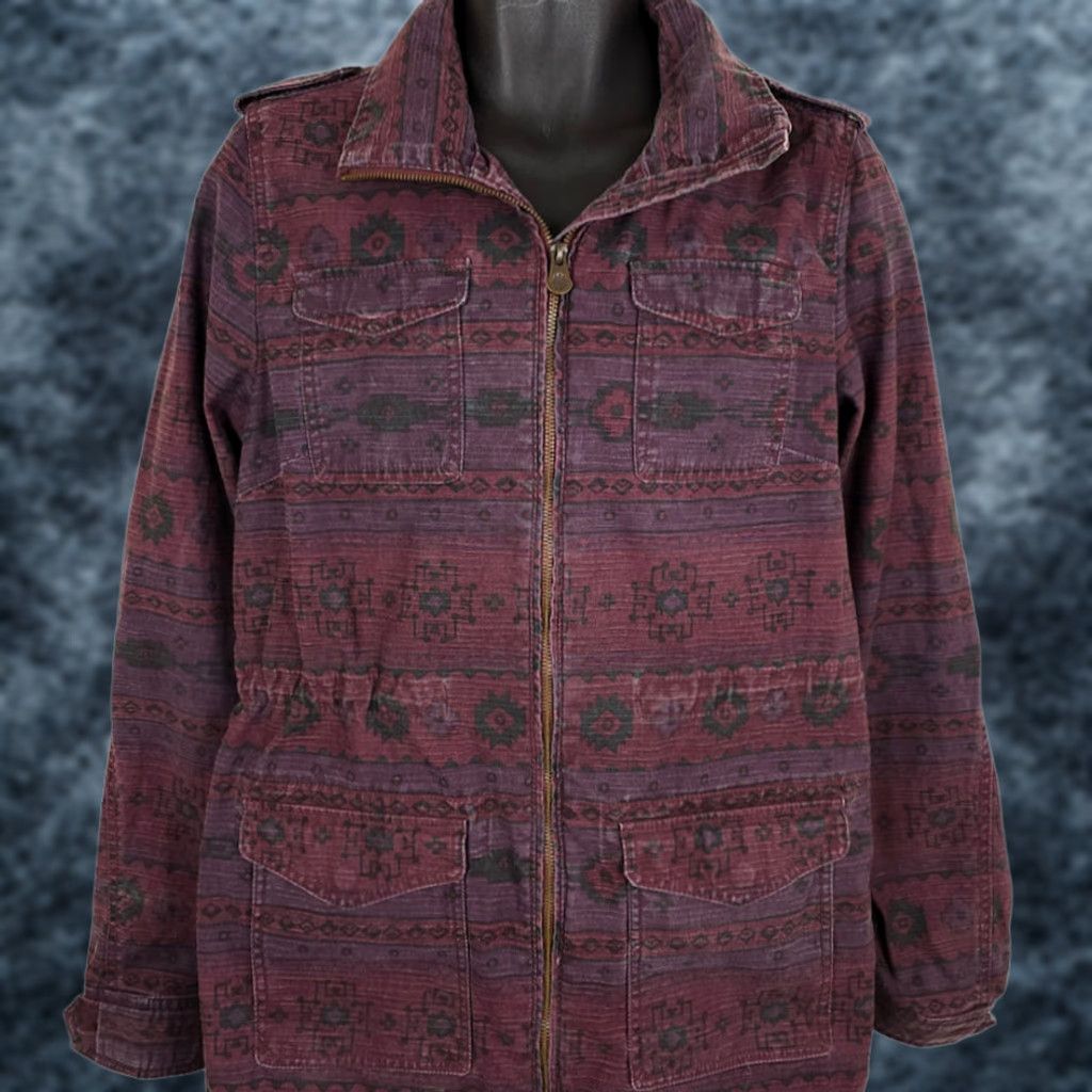 H&M VINTAGE Southwestern Aztec Field Jacket Womens Size 12 Purple Southwest All Over Print Size XL / US 12-14 / IT 48-50 - 1 Thumbnail