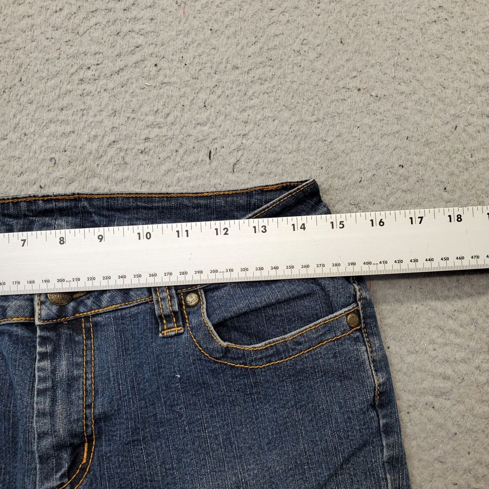 Denime parAna Jeans Womens Bootcut M Blue Denim Low Rise Contrast Stitch Vintage Y2K Size 32" / US 10 / IT 46 - 6 Thumbnail