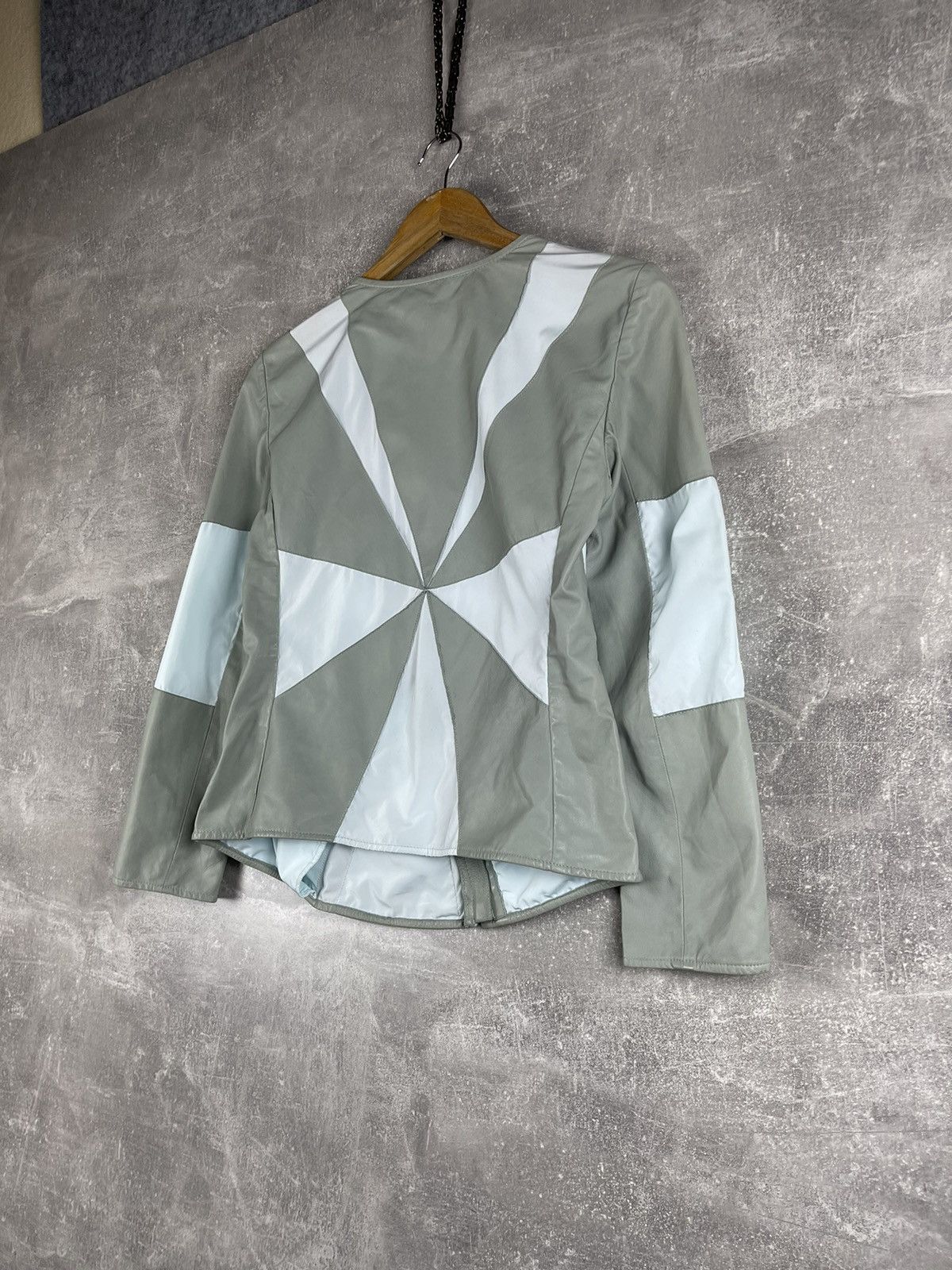 Emporio Armani Emporio Armani Leather Nylon Geometric Panel Jacket Size S / US 4 / IT 40 - 8 Thumbnail