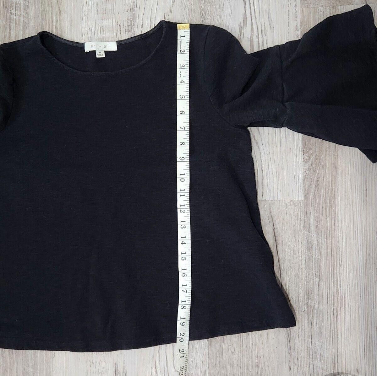 Designer Eri And Ali Top Medium Black Bell Sleeves Long Layered Size M / US 6-8 / IT 42-44 - 6 Thumbnail