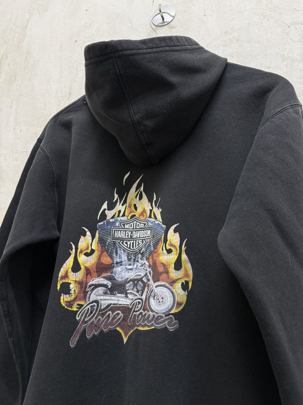 Harley Davidson 2000s Sunfaded Distressed Harley Davison Zipper Hoodie Size US M / EU 48-50 / 2 - 2 Thumbnail