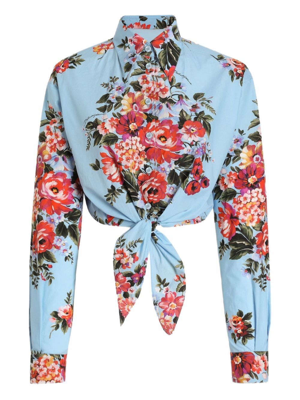 Dolce & Gabbana FLOWER PRINT COTTON SHIRT Size M / US 6-8 / IT 42-44 - 1 Thumbnail