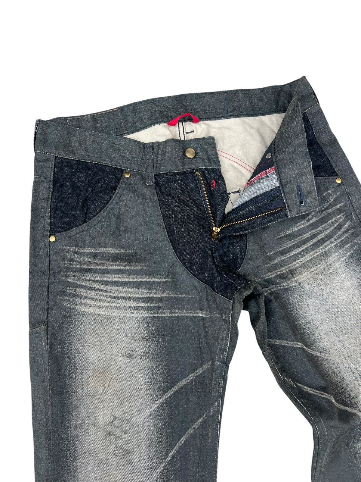 Edwin Vintage Y2K Edwin 503SS4 Waxed Denim Flare Westerner Jeans Size US 33 - 6 Thumbnail