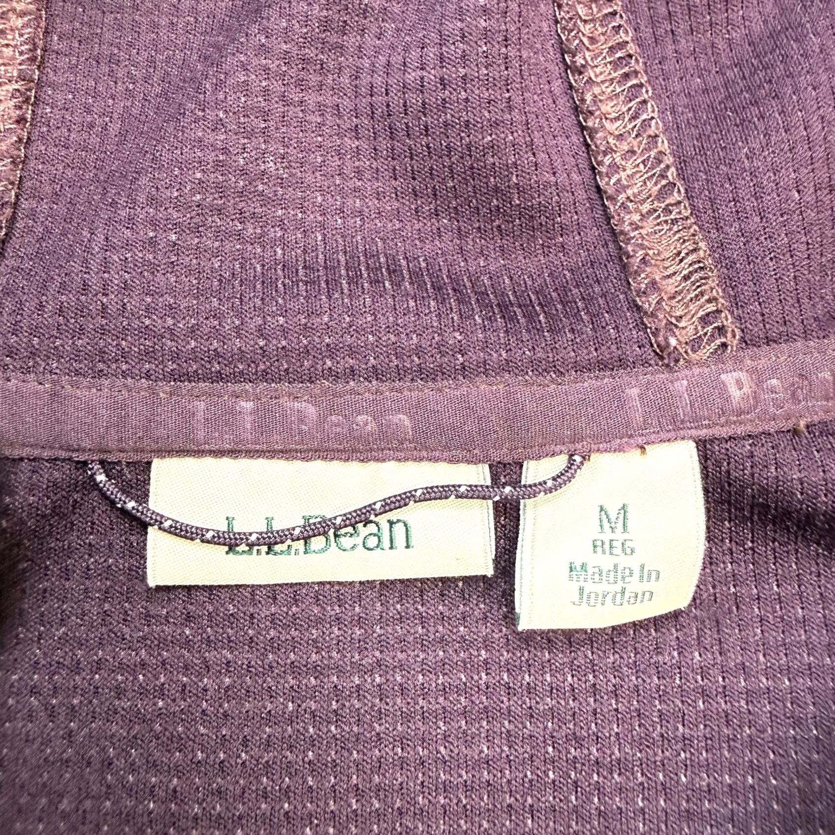 Vintage L.L. Bean Jacket Womens Medium Eggplant Mountainside Micro Waffle Hiking Full Zip Hooded Pockets Regular Fall Spring Summer Winter Size L / US 10 / IT 46 - 3 Thumbnail