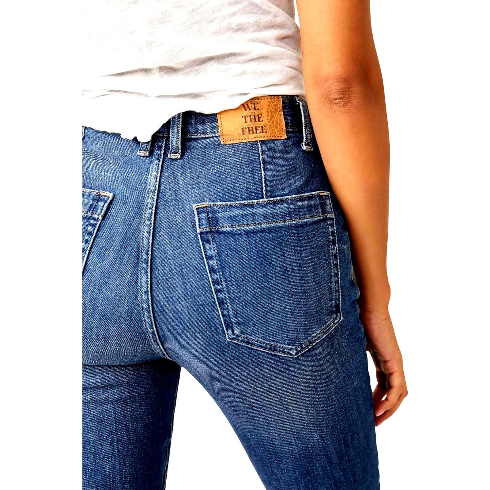 Free People Free People Beacon Mid Rise Slim Crop Jeans Black Quartz 30 Size 30" / US 8 / IT 44 - 9 Thumbnail