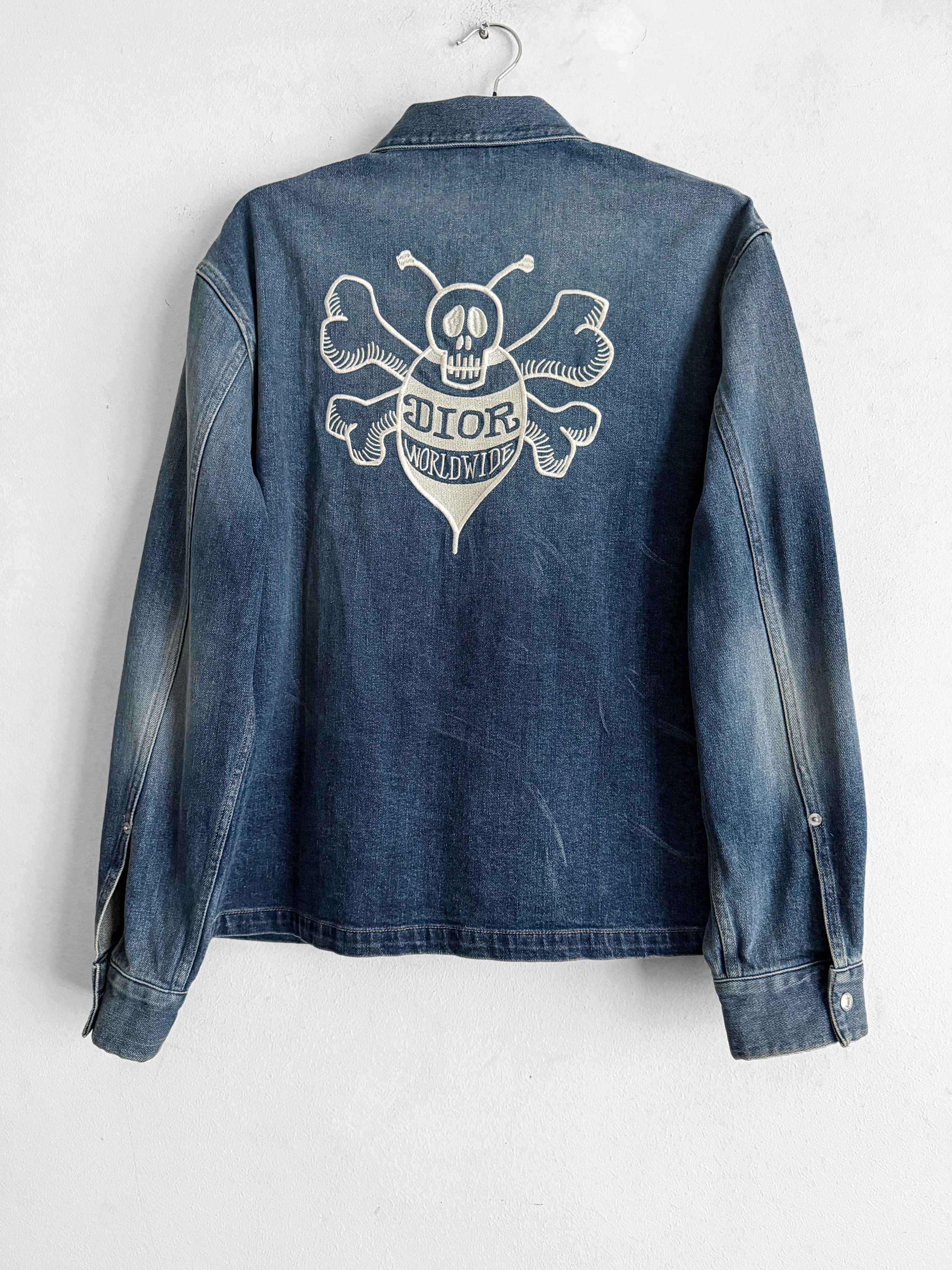 Dior × Stussy Embroidered Skull Bee Denim Jacket Size US M / EU 48-50 / 2 - 1 Thumbnail