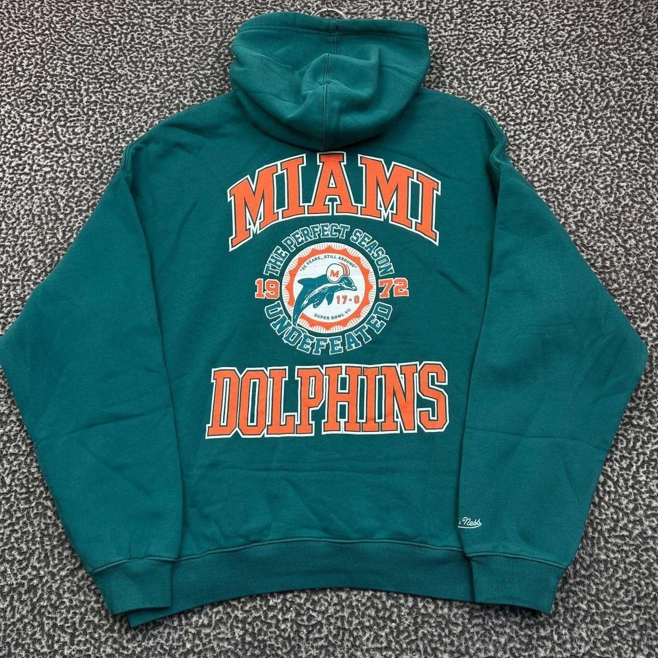 Mitchell & Ness Miami Dolphins Hoodie Men NFL Long Sleeve Pullover New M Size US M / EU 48-50 / 2 - 7 Thumbnail