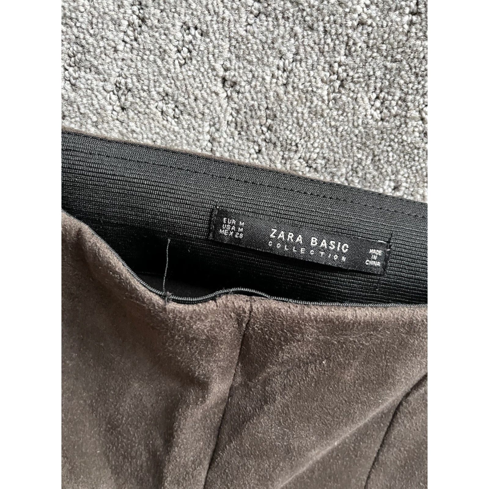 Zara Zara Basic Collection Women’s Vegan Suede Ankle Zipper Pull-On Pants M Brown Women’s Size 32" / US 10 / IT 46 - 5 Thumbnail