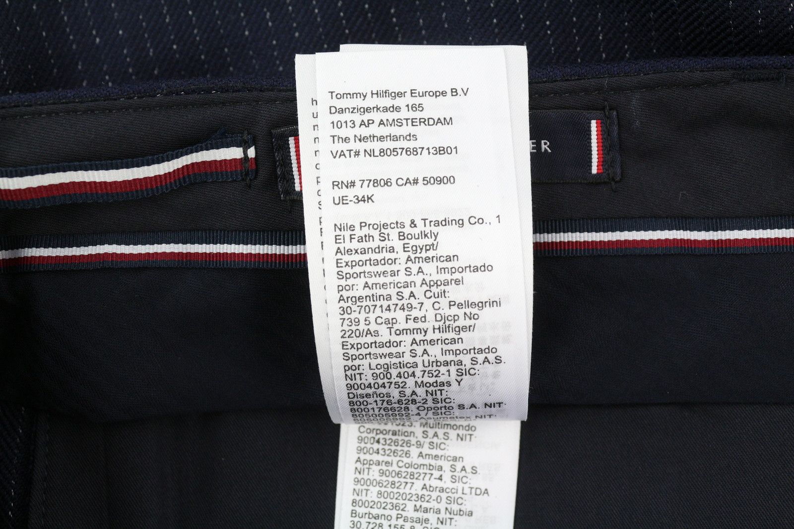 Tommy Hilfiger WAVE PINSTRIPE W40 Blue Wool Blend Pleated Leg Pants 85342 Size US 40 / EU 56 - 12 Thumbnail