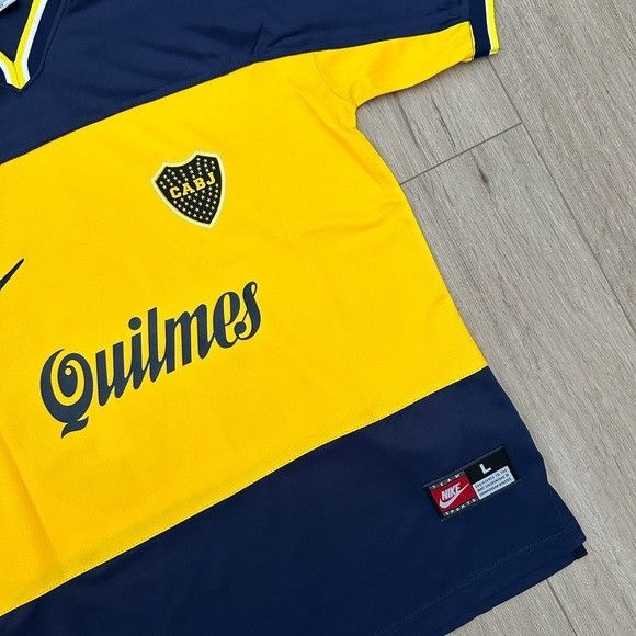 Nike JR Riquelme #10 Retro 1999/00 Boca Soccer Jersey Home Blue M Size US M / EU 48-50 / 2 - 6 Thumbnail