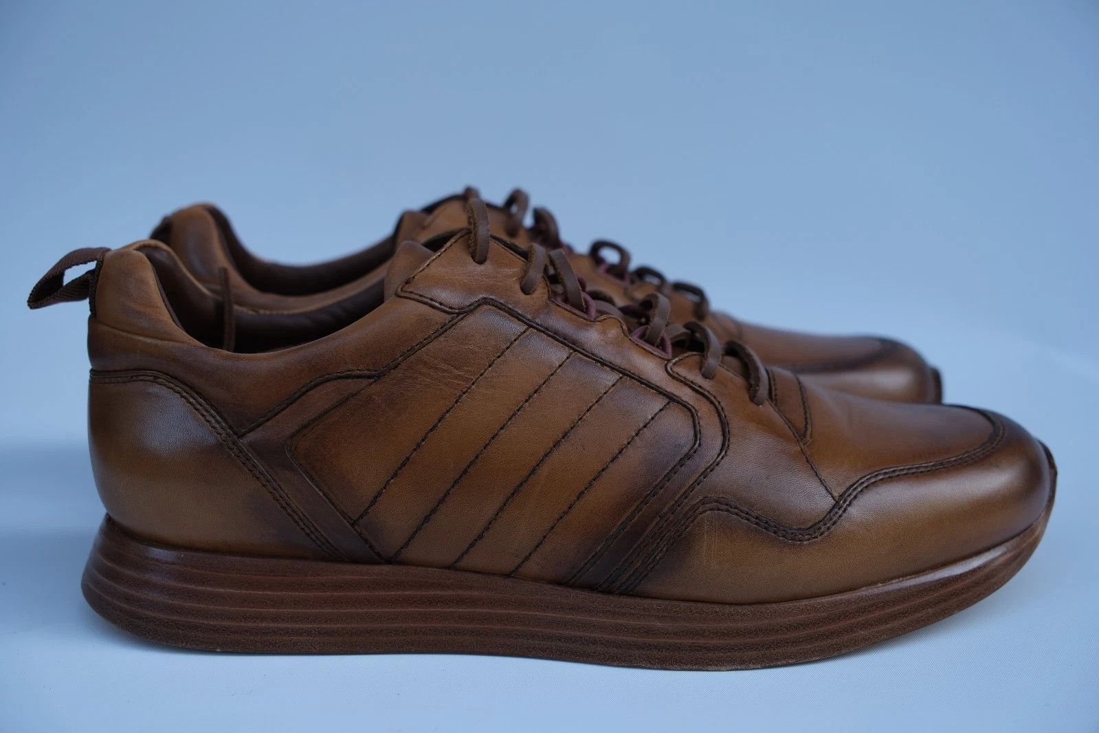 Gucci New Gucci Brown Leather Sneakers UK 10.5 US 11.5 EU 44.5 Size US 11.5 / EU 44-45 - 3 Thumbnail