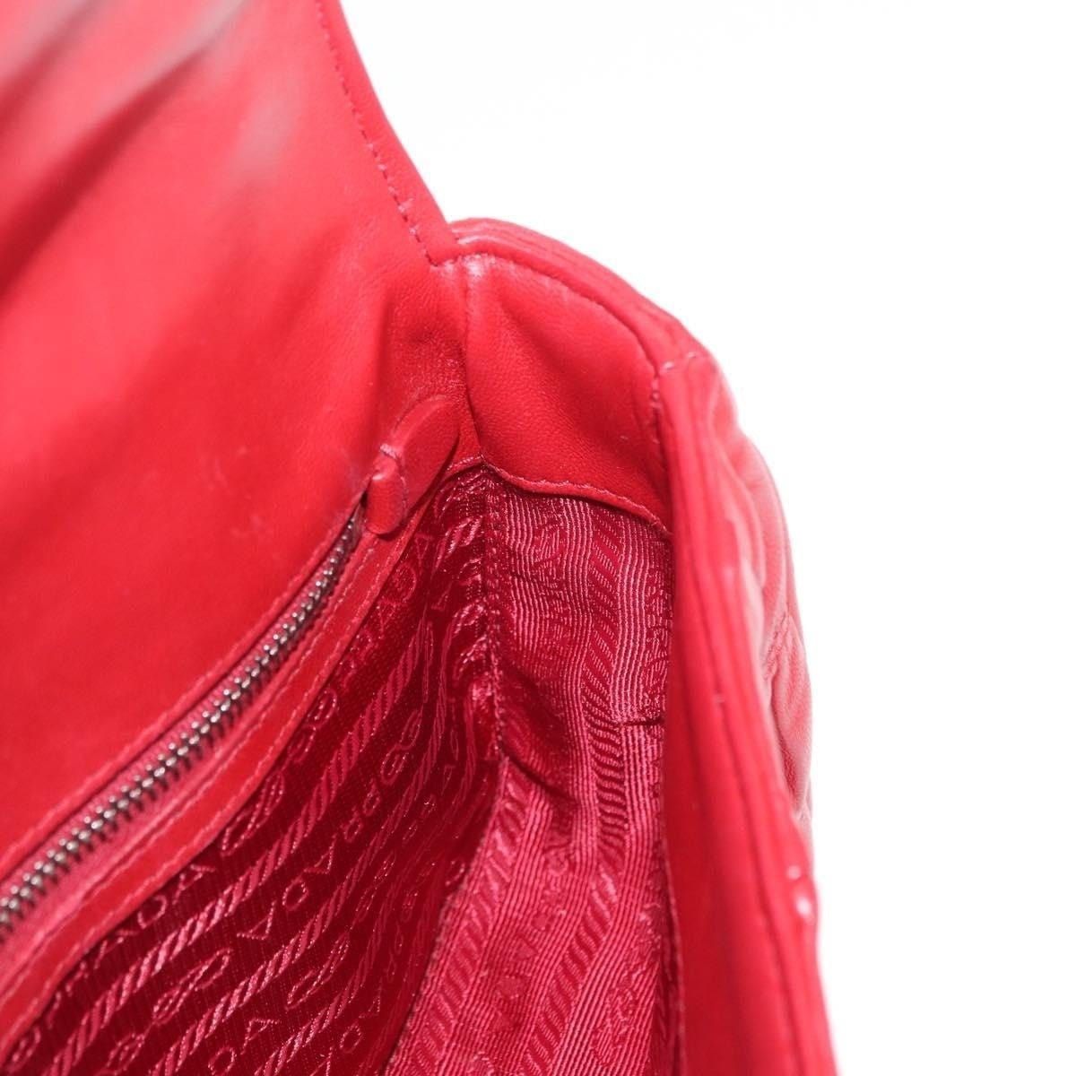 Prada Prada Leather Chain Nappa Goful Shoulder Bag Red Size ONE SIZE - 12 Thumbnail