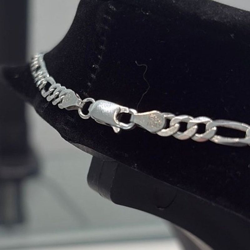 Other 22" Italy Rhodium Figaro Chain 12.5g Solid .925 Sterl Silver Size ONE SIZE - 3 Thumbnail