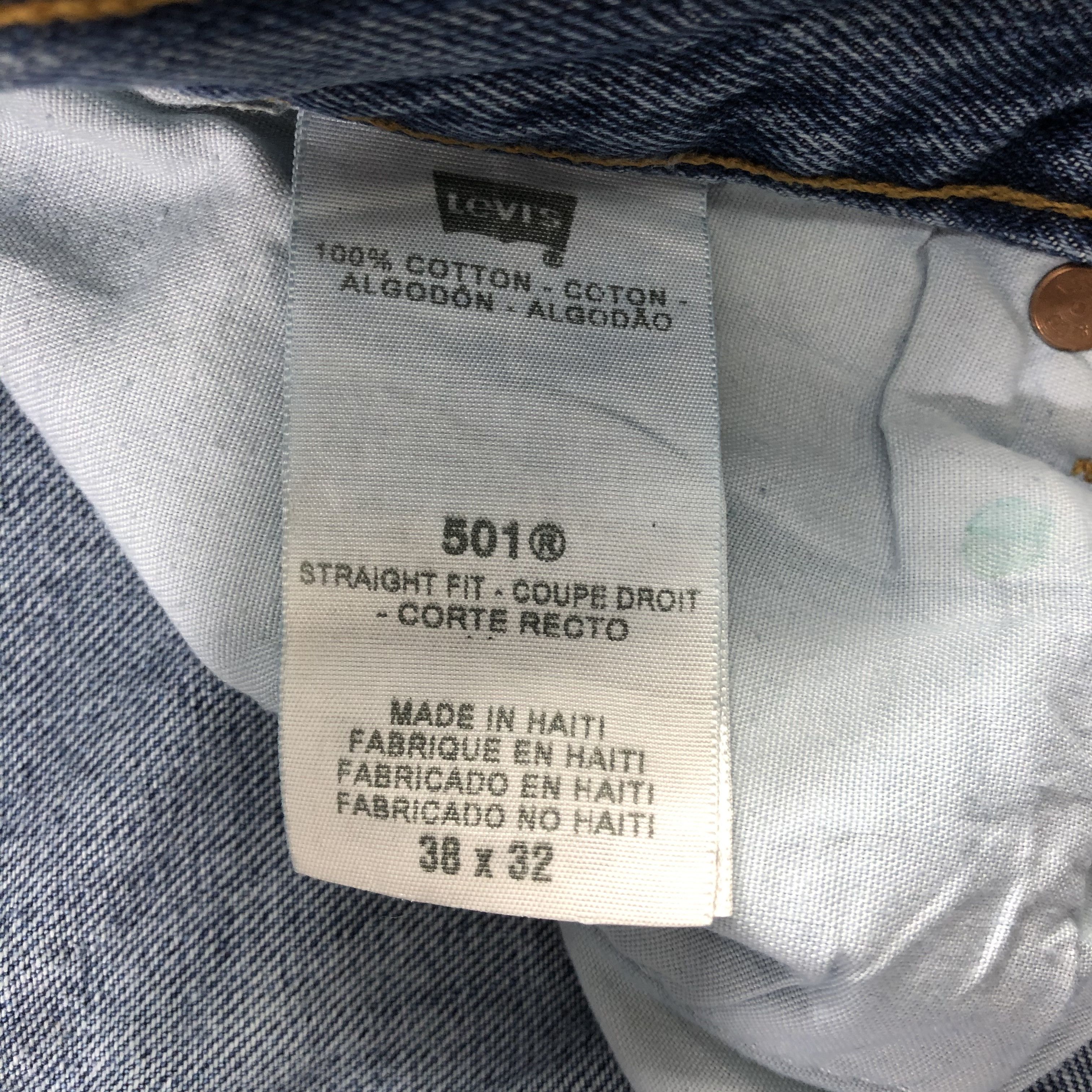 Levi's Vintage Blue Wash Levis 501 Jeans-J1521 Size US 35 - 12 Thumbnail