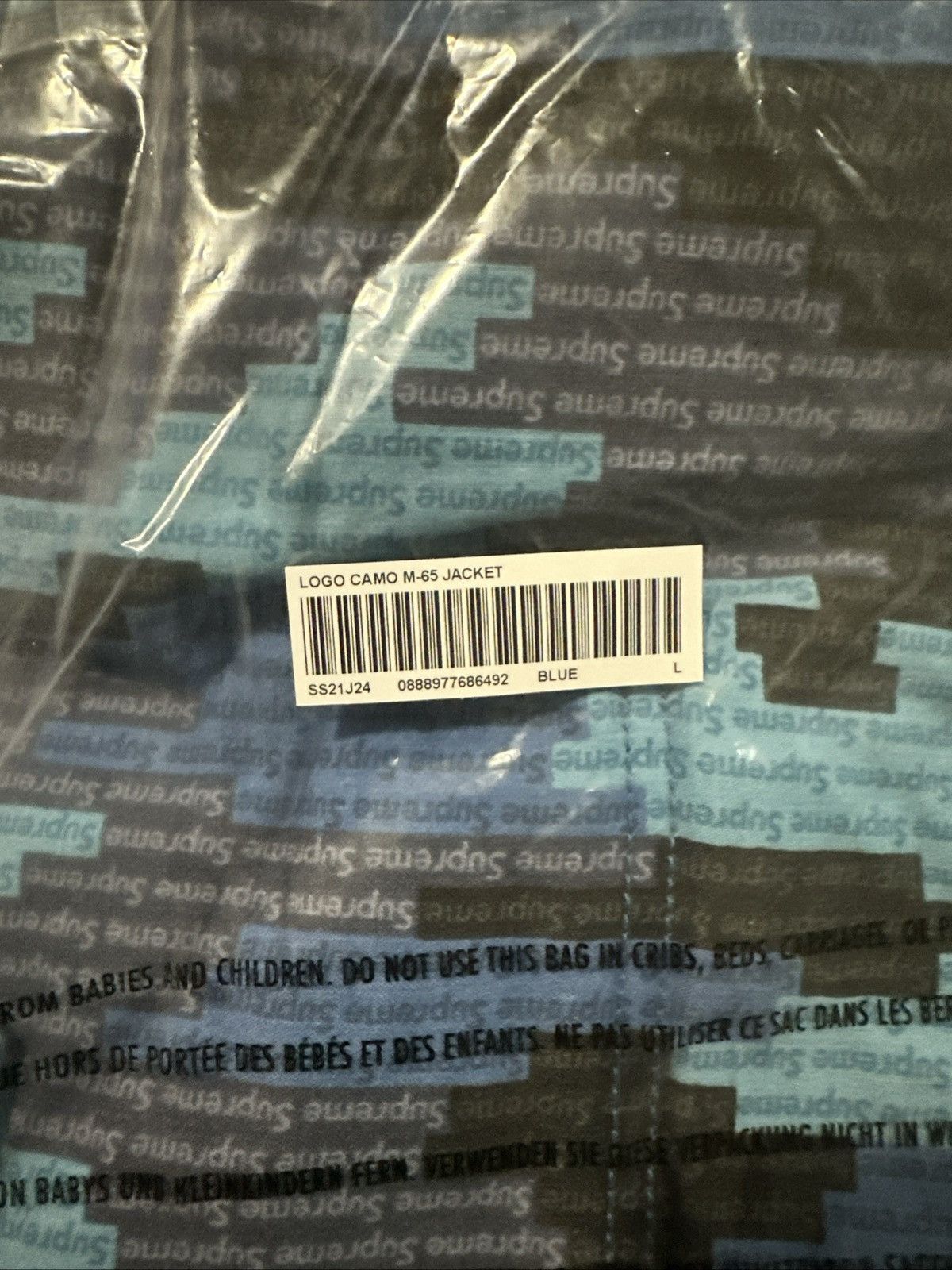 Supreme Supreme Box Logo Camo M-65 Jacket Blue Camouflage Size Large Size US L / EU 52-54 / 3 - 4 Thumbnail