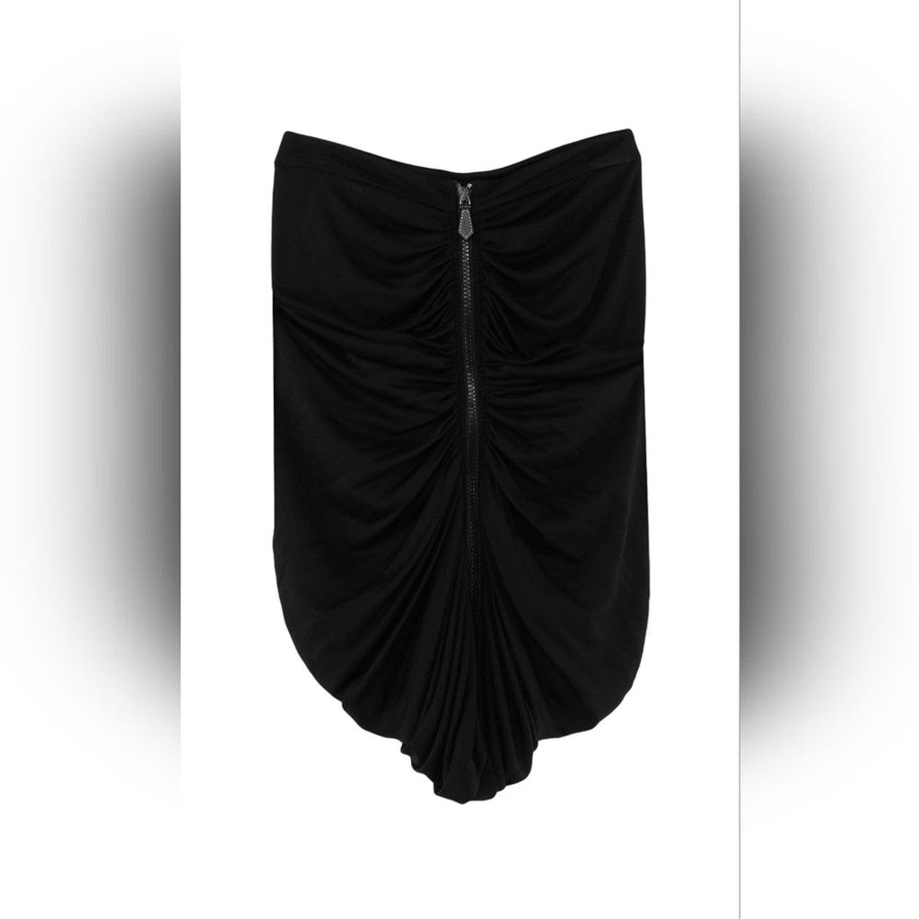 Burberry Burberry Black Gathered Zip Front Midi Skirt Size 27" / US 4 / IT 40 - 1 Thumbnail
