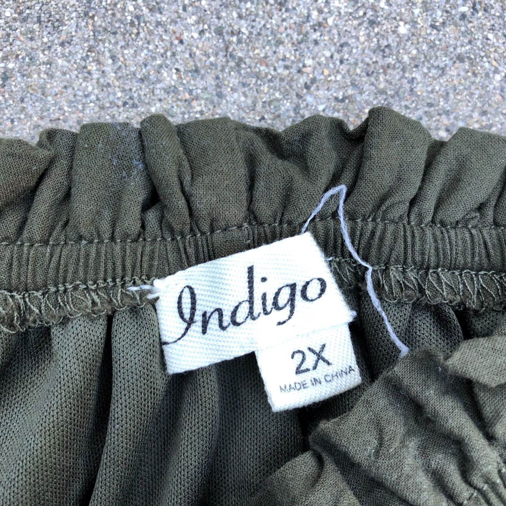 Vintage INDIGO Crochet Short Sleeve Dress Women's 2X Green Boho Short Shirt Dress Bohemian 2X Womens Indig o Crochet Short Sleeve Dress Size 40" / US 18 - 5 Thumbnail