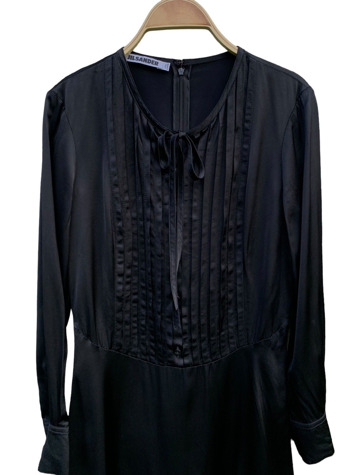 Jil Sander Jil Sander pleated detail viscose black dress Size XS / US 0-2 / IT 36-38 - 3 Thumbnail