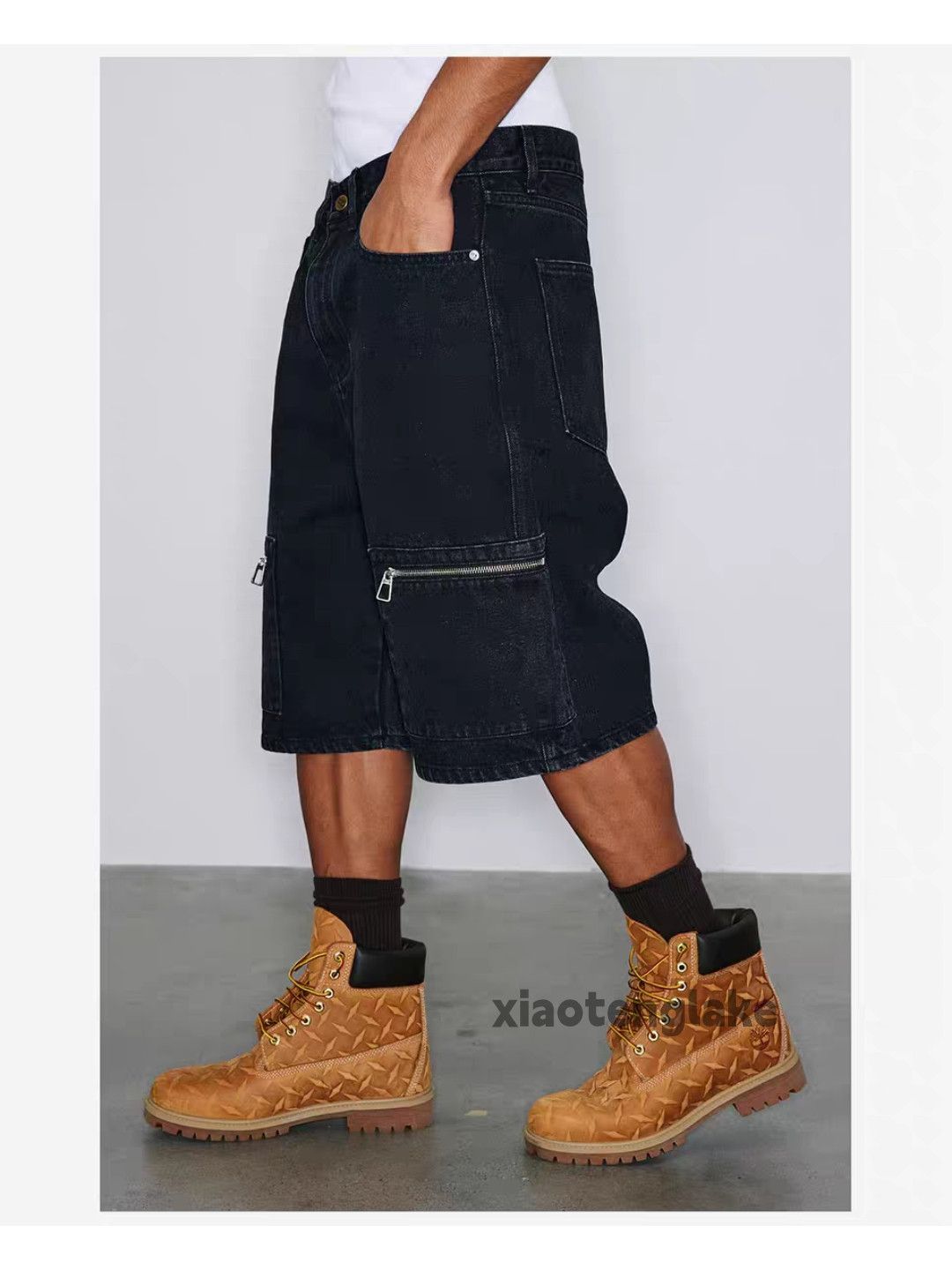 Jean × Vintage Utility military loose baggy punk hiphop cargo denim shorts Size US 32 / EU 48 - 1 Thumbnail
