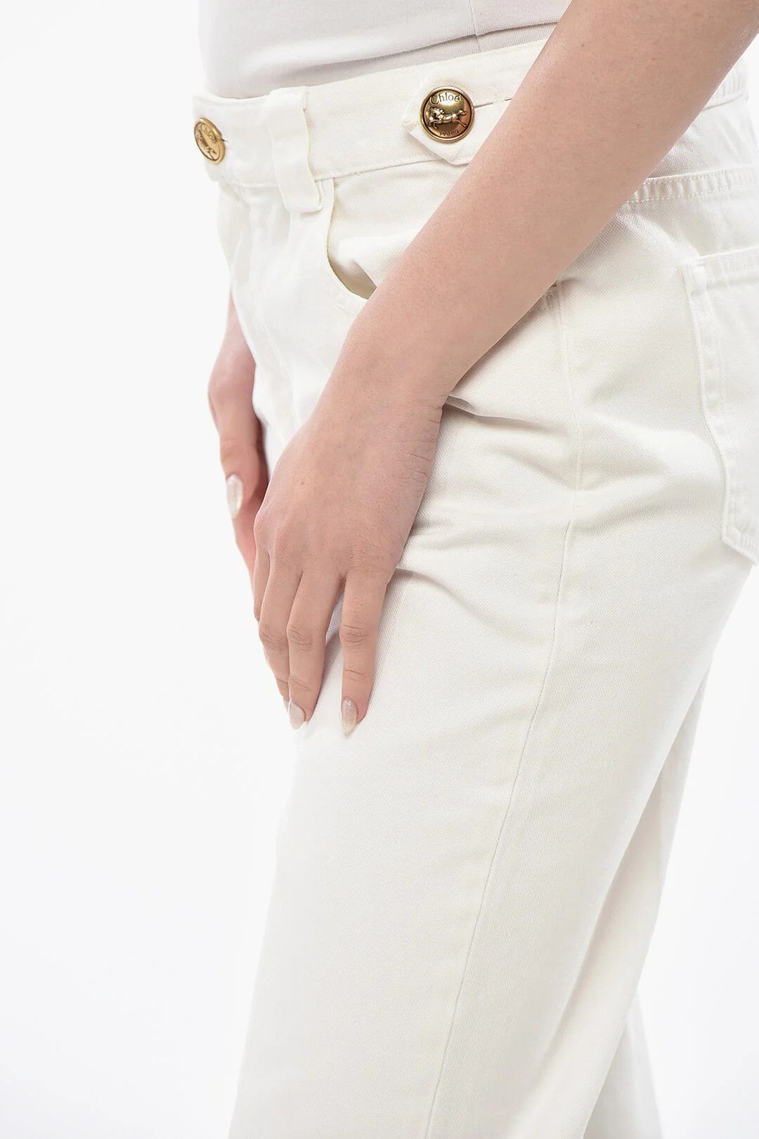 Chloe og1mm0426 Cotton Five-Pocket Pant in White Size 28" / US 6 / IT 42 - 3 Thumbnail