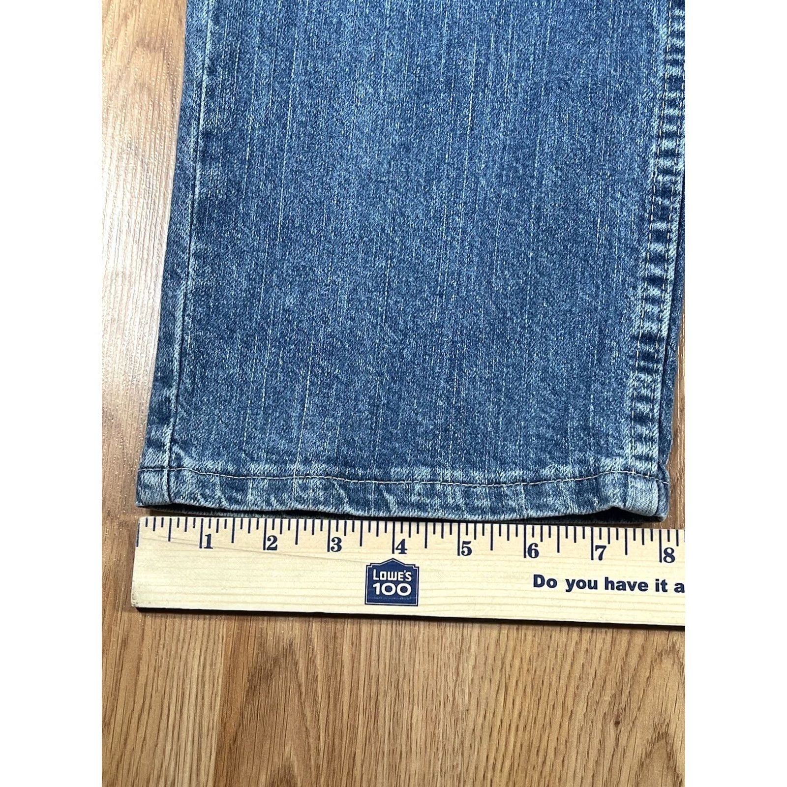 Vintage Riders Jeans Mid Rise Eased Straight Leg Blue Wash Denim Pants Women’s Size 12P Petite 30x29 Mens Womens Girls Boys Size 34" / US 12 / IT 48 - 7 Thumbnail