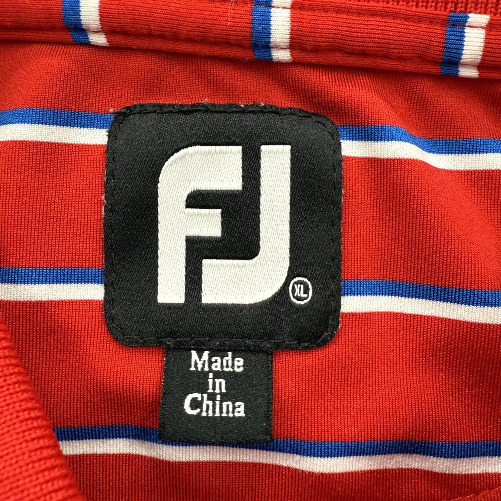 Footjoy FootJoy Polo Shirt Mens XL Red Blue White Striped Golf Performance Short Sleeve Breathable Moisture Wicking Size US XL / EU 56 / 4 - 3 Thumbnail