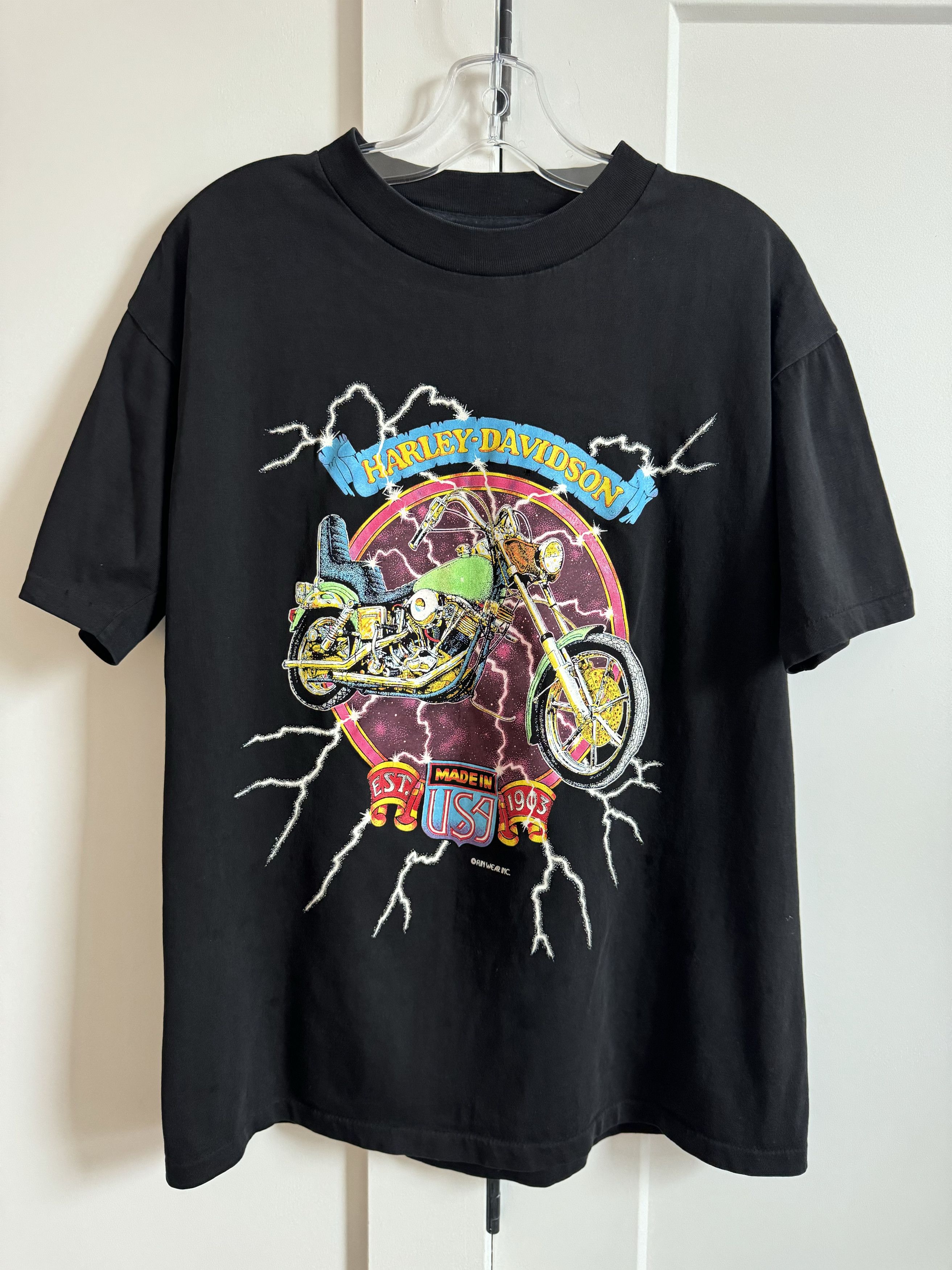 Harley Davidson Vintage Harley-Davidson "Made in USA" Black T-shirt Large Size US L / EU 52-54 / 3 - 1 Thumbnail