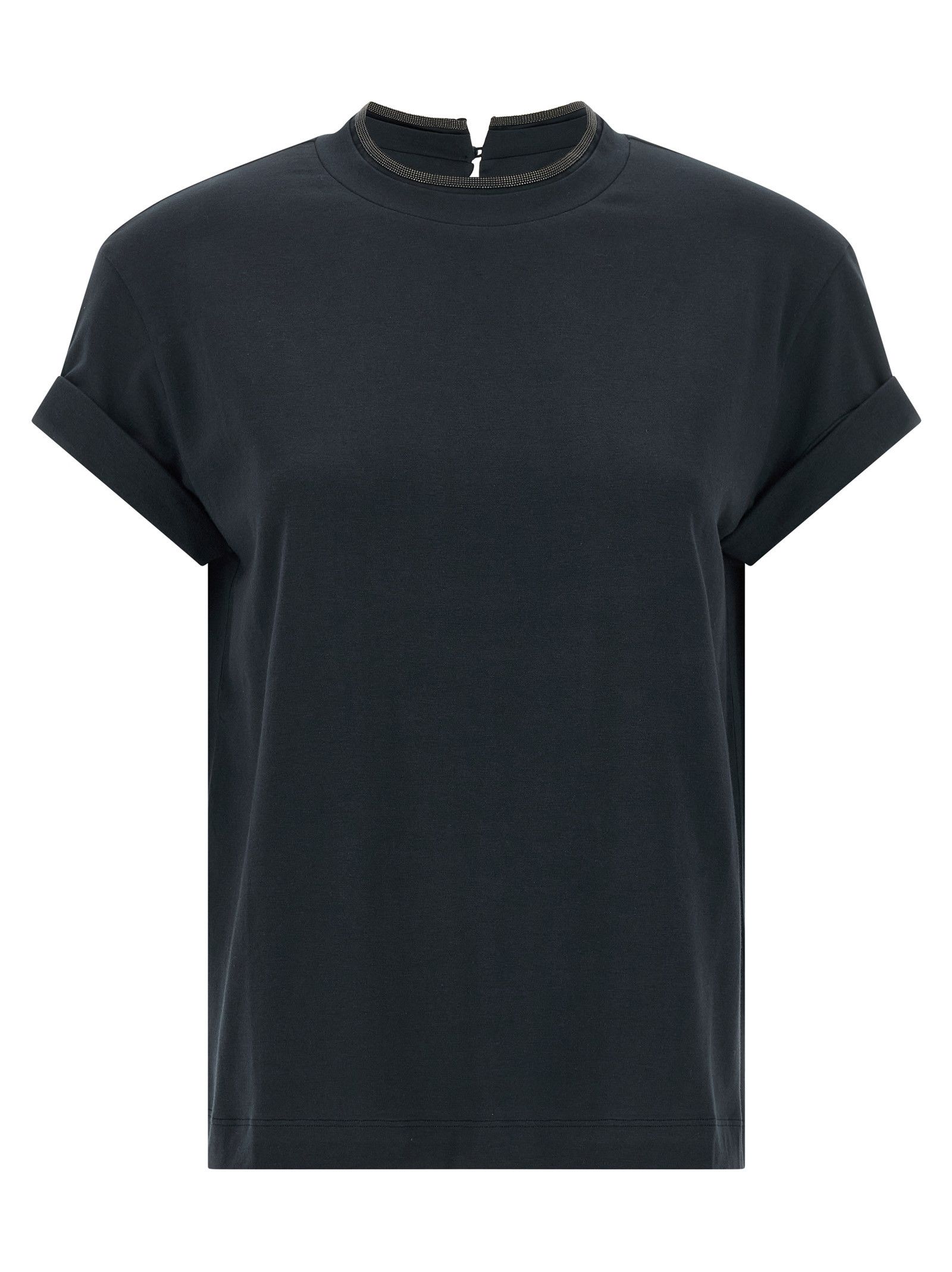 Brunello Cucinelli 'Shiny Collar' T-shirt Size XXL / US 16-18 / IT 52-54 - 1 Thumbnail