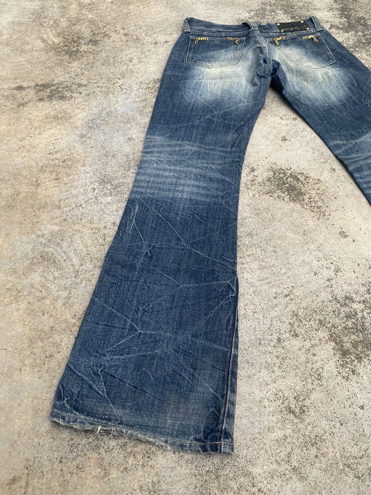 If Six Was Nine × JACKROSE Flare Jeans Jackrose Distressed Clawmark Bootcut Size US 30 / EU 46 - 14 Thumbnail