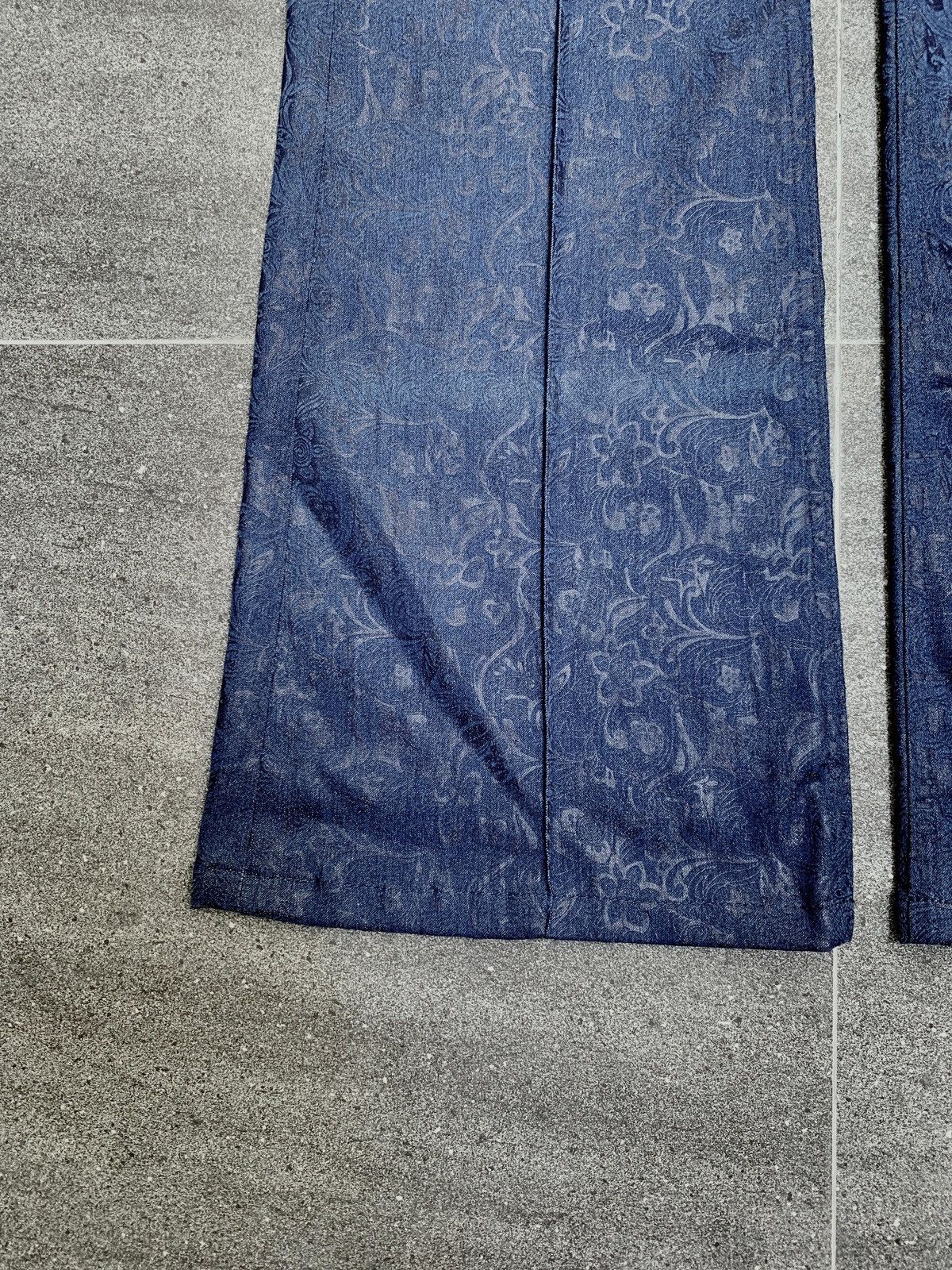 Designer × Handmade Textured Floral Flared Pants Size US 32 / EU 48 - 8 Thumbnail
