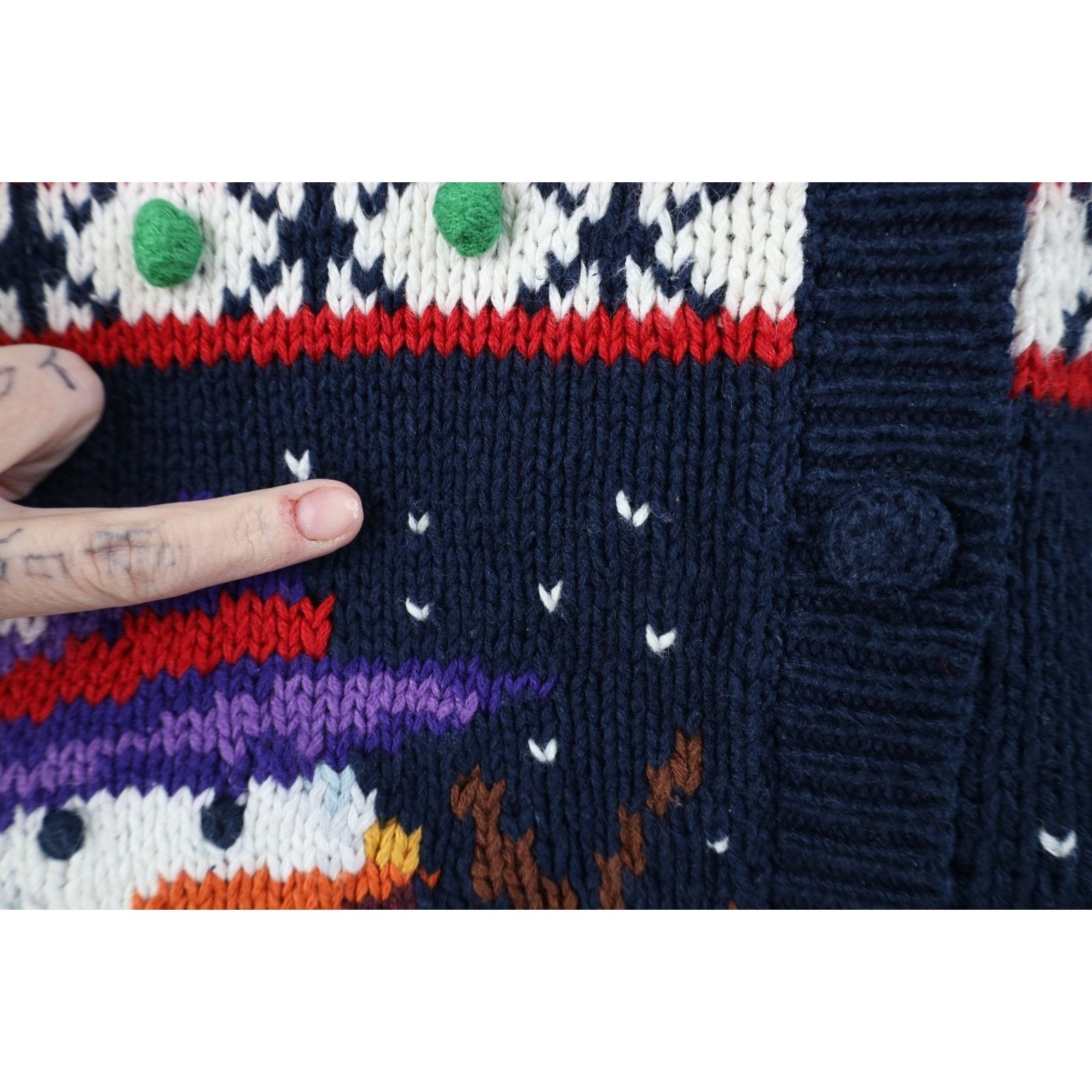 Vintage Vintage 90s Streetwear Heavy Christmas Cardigan Sweater Size L / US 10 / IT 46 - 5 Thumbnail