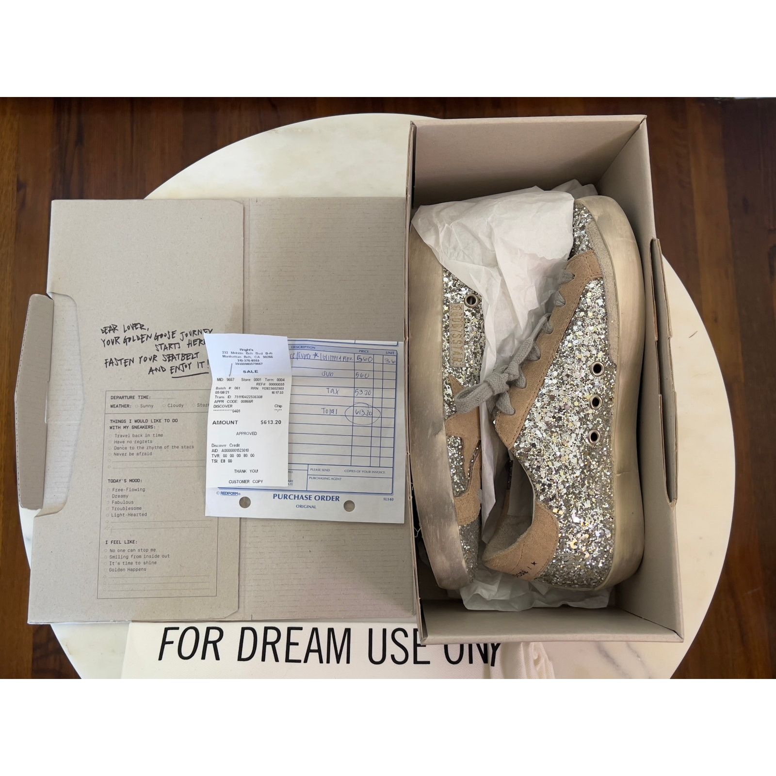 Golden Goose NWT GOLDEN GOOSE SUPERSTAR GLITTER SUEDE PLATINUM BEIGE SZ 6 Size US 6 / IT 36 - 9 Thumbnail
