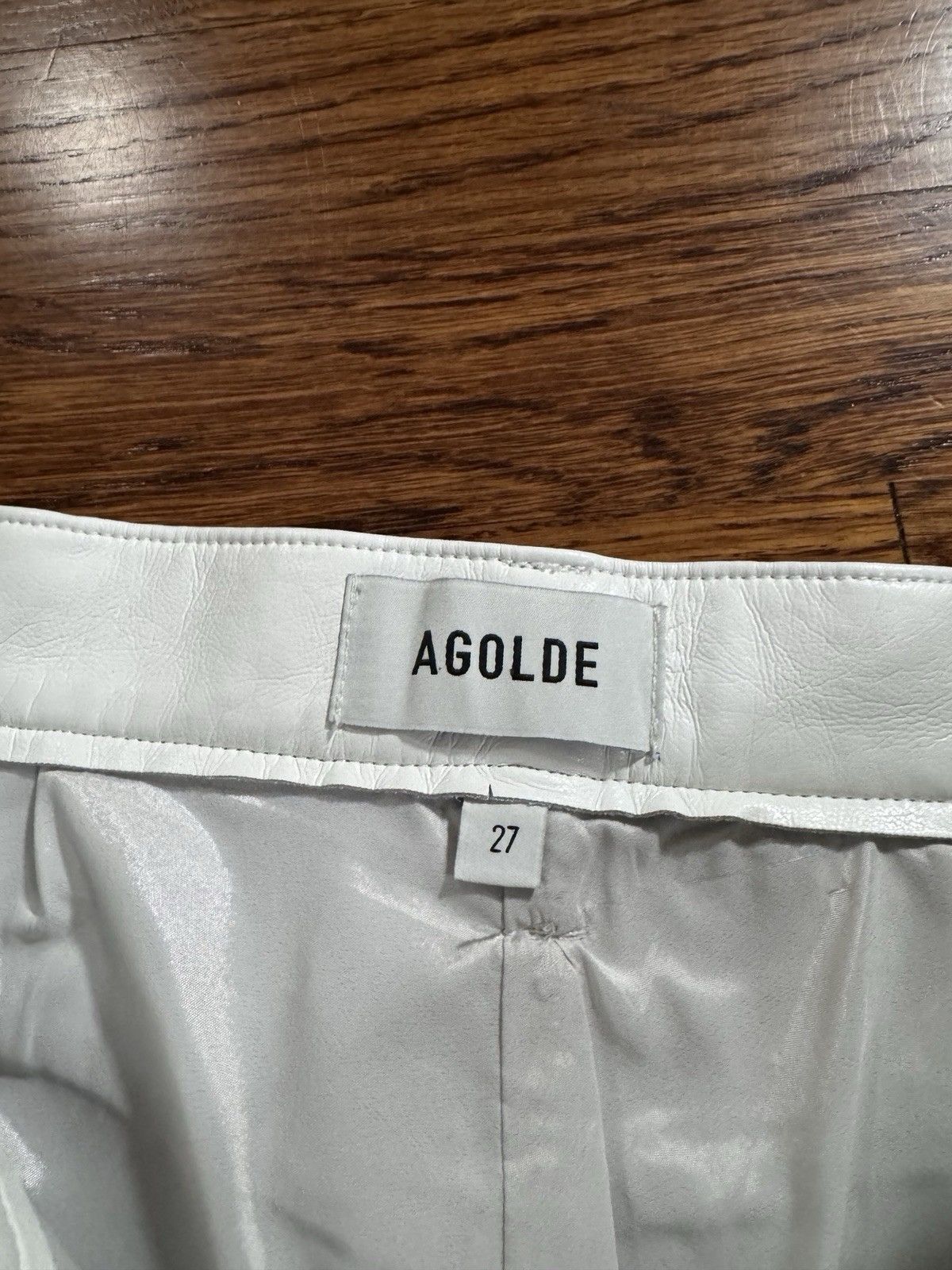 Agolde Womens AGOLDE Kick Boot Mid Rise Leather Jeans Size 27 Size 27" / US 4 / IT 40 - 3 Thumbnail