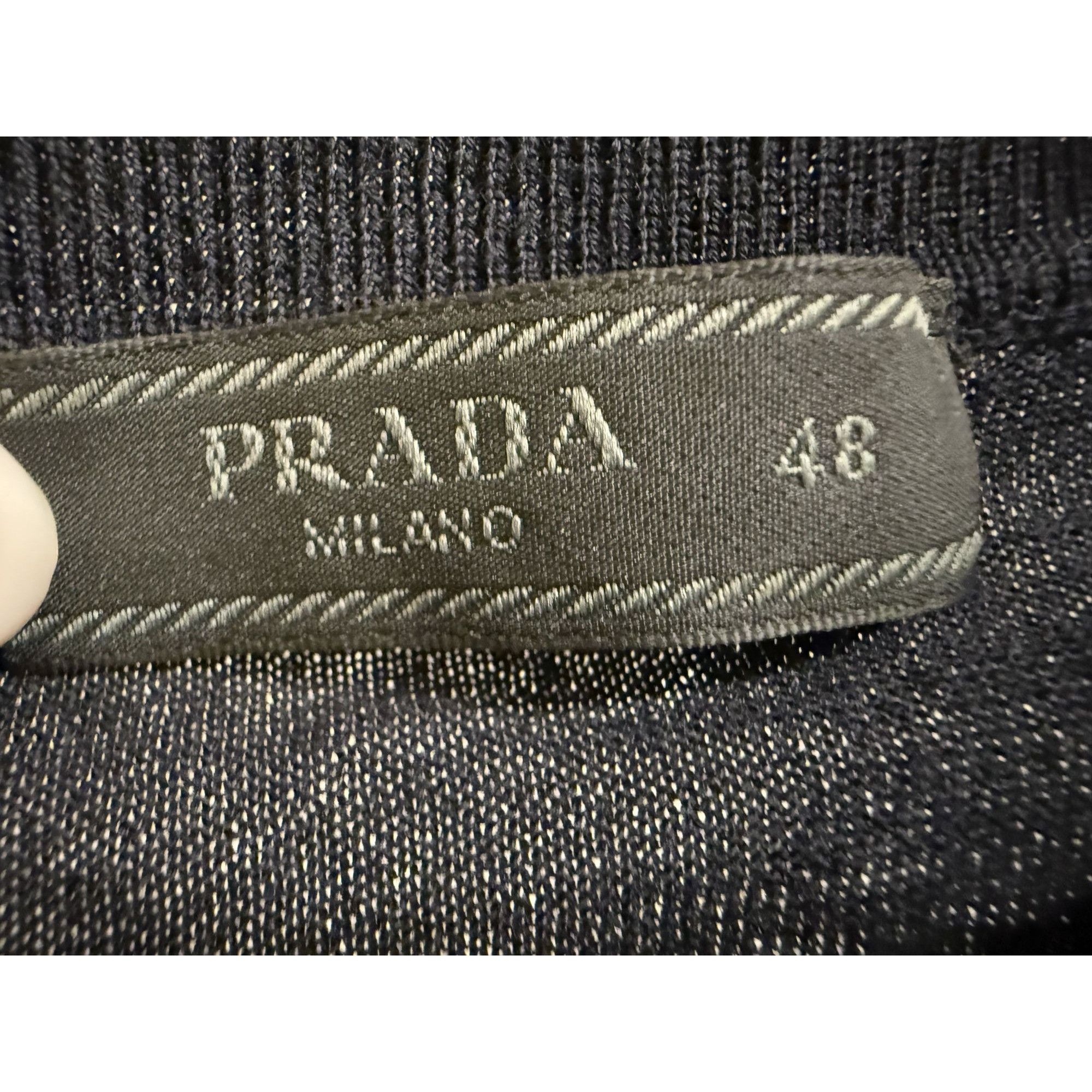 Prada Prada Mens Black Virgin Wool Crewneck Sweater Size 48 Size US M / EU 48-50 / 2 - 3 Thumbnail