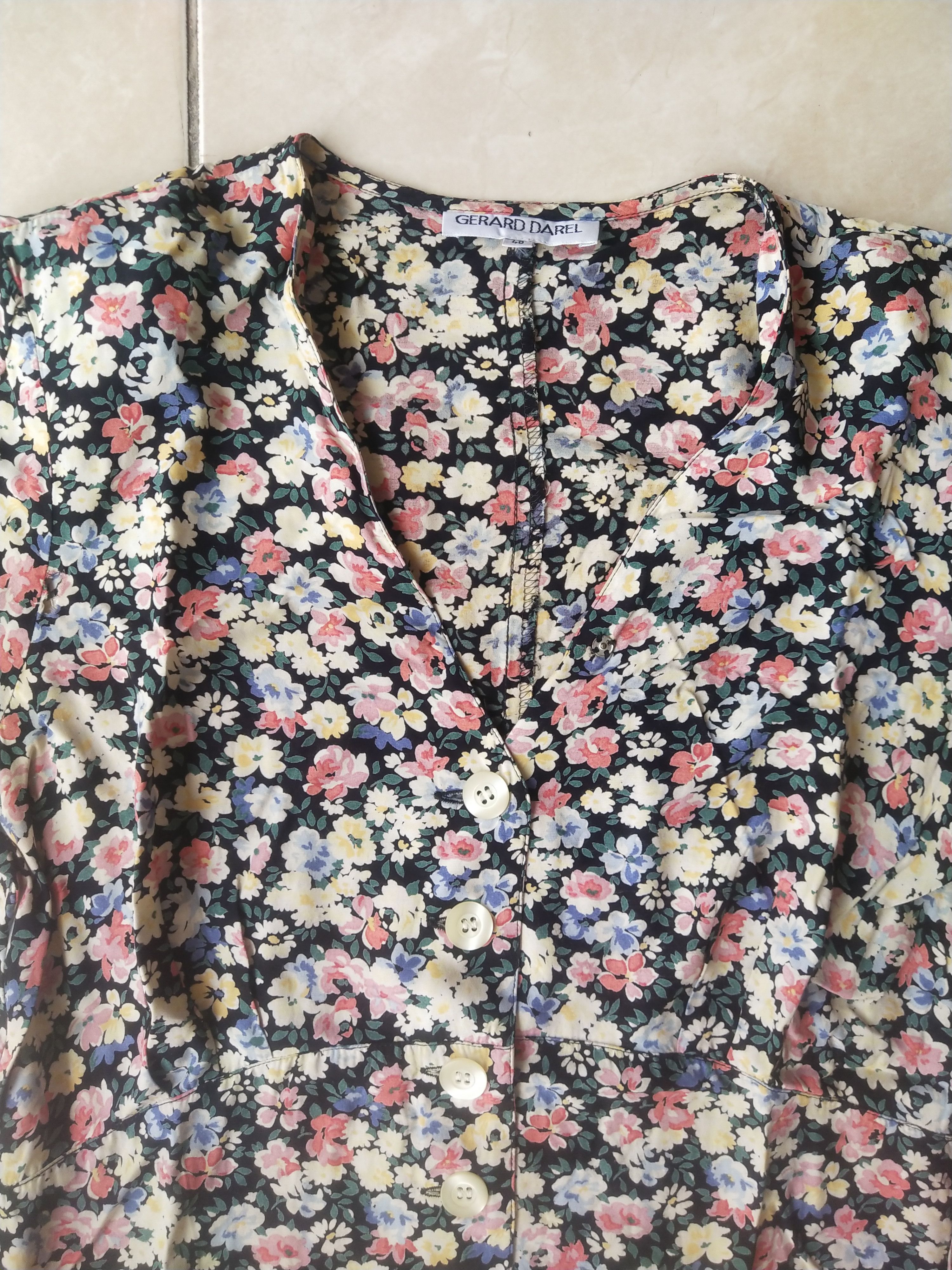 Gerard Darel Vintage 90s Gerard Darel Floral Button Down Tea Dress France Size M / US 6-8 / IT 42-44 - 3 Thumbnail