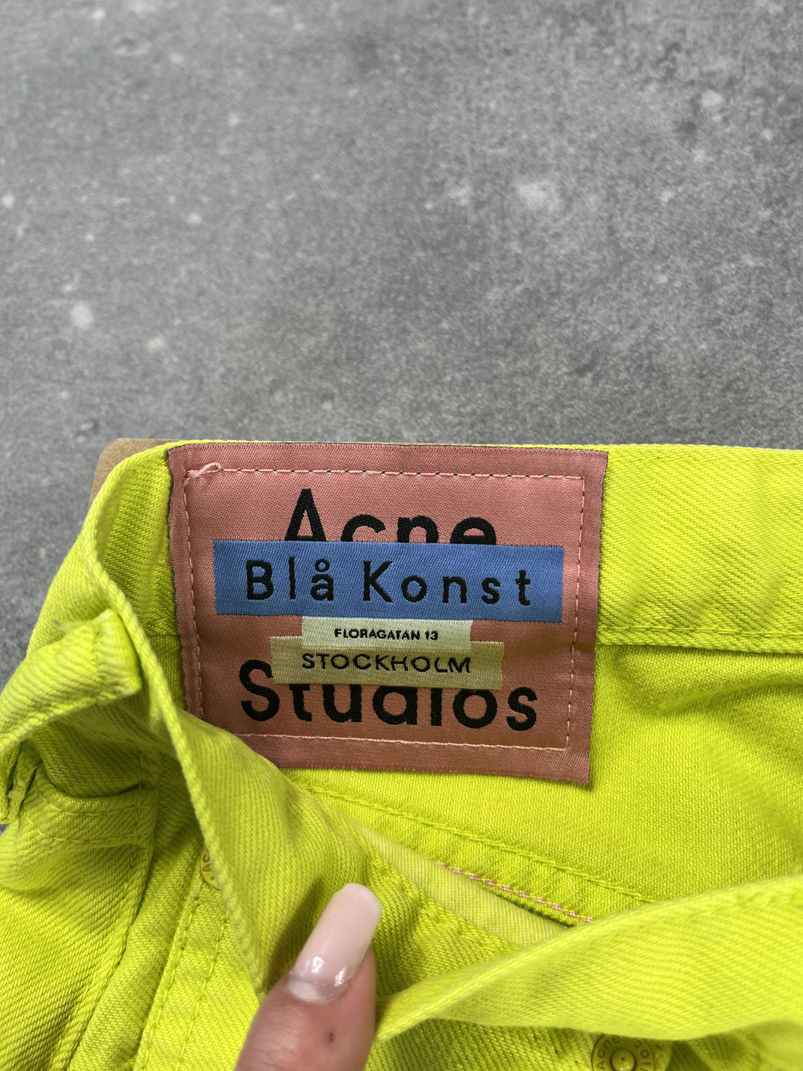 Acne Studios Rare Acne Studios 1996 Reactive Dye Lime Green Pants Jeans Size US 30 / EU 46 - 8 Thumbnail