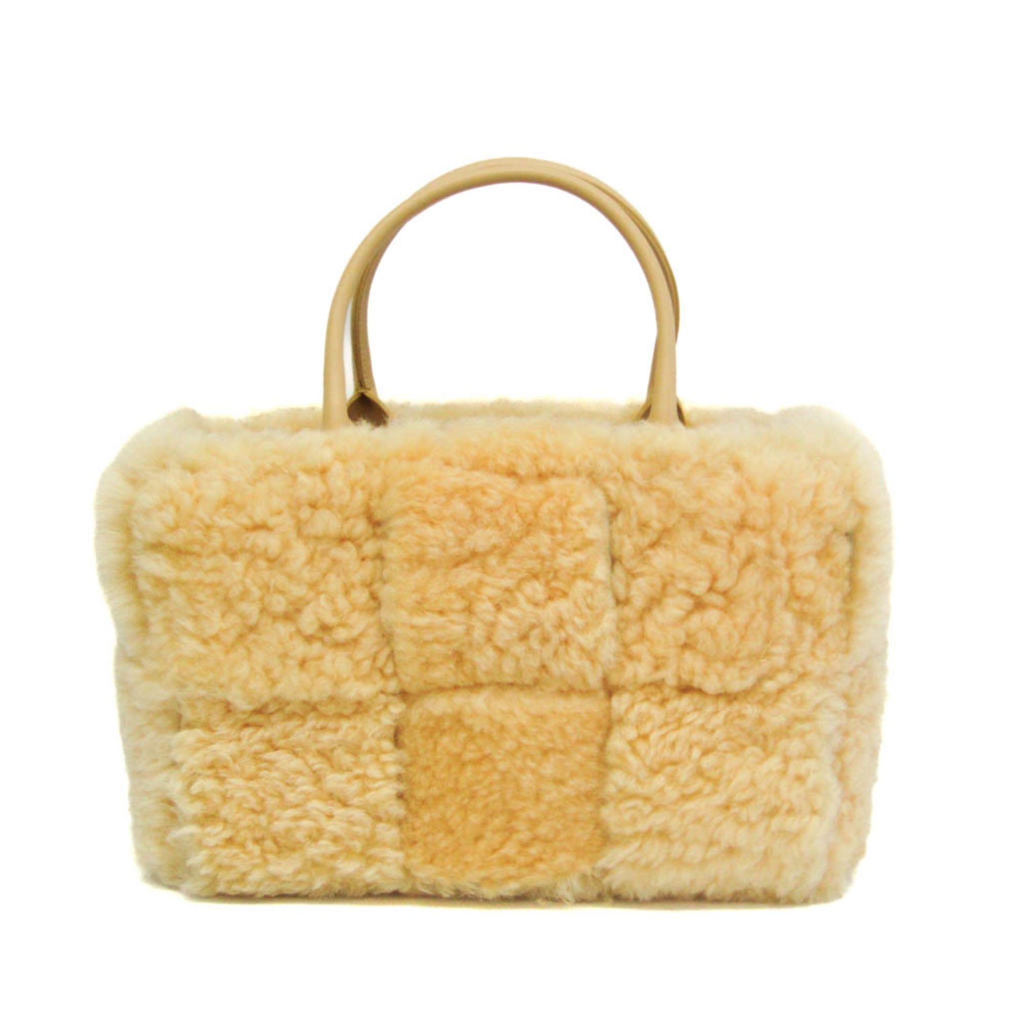 Bottega Veneta Bottega Veneta Intrecciato Arco Tote Bag Women,Men Fur,Leather Tote Bag Yellow Size ONE SIZE - 1 Thumbnail
