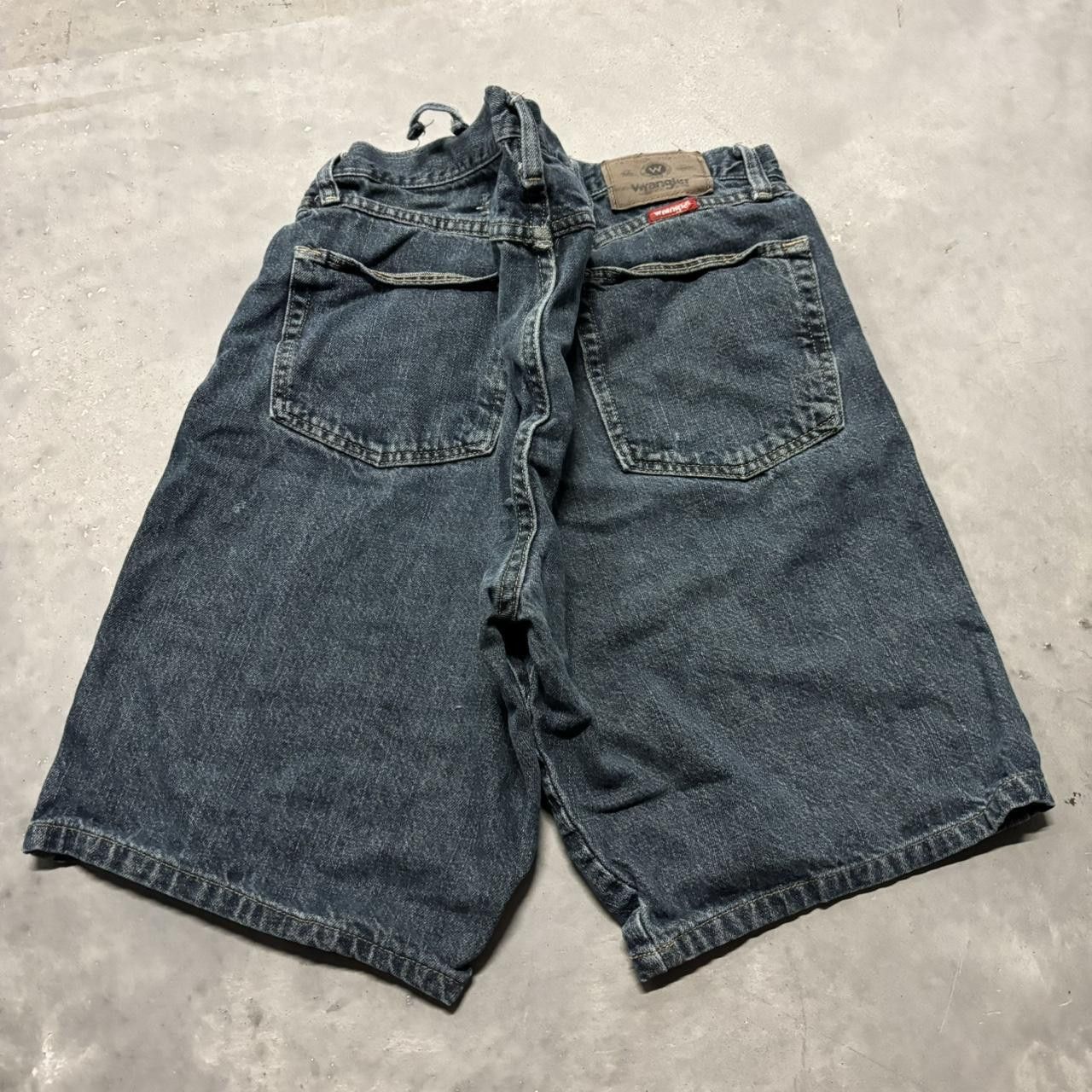 Japanese Brand × Vintage Crazy Vintage Y2K/2000s Grunge Dark Wash Skater Jean Shorts Jorts! Size US 38 / EU 54 - 2 Thumbnail