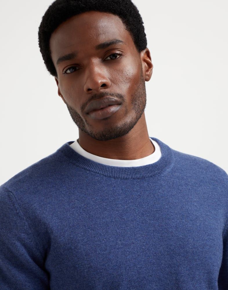 Brunello Cucinelli o1w1db10825 Cashmere Sweater in Blue Size US XL / EU 56 / 4 - 2 Thumbnail