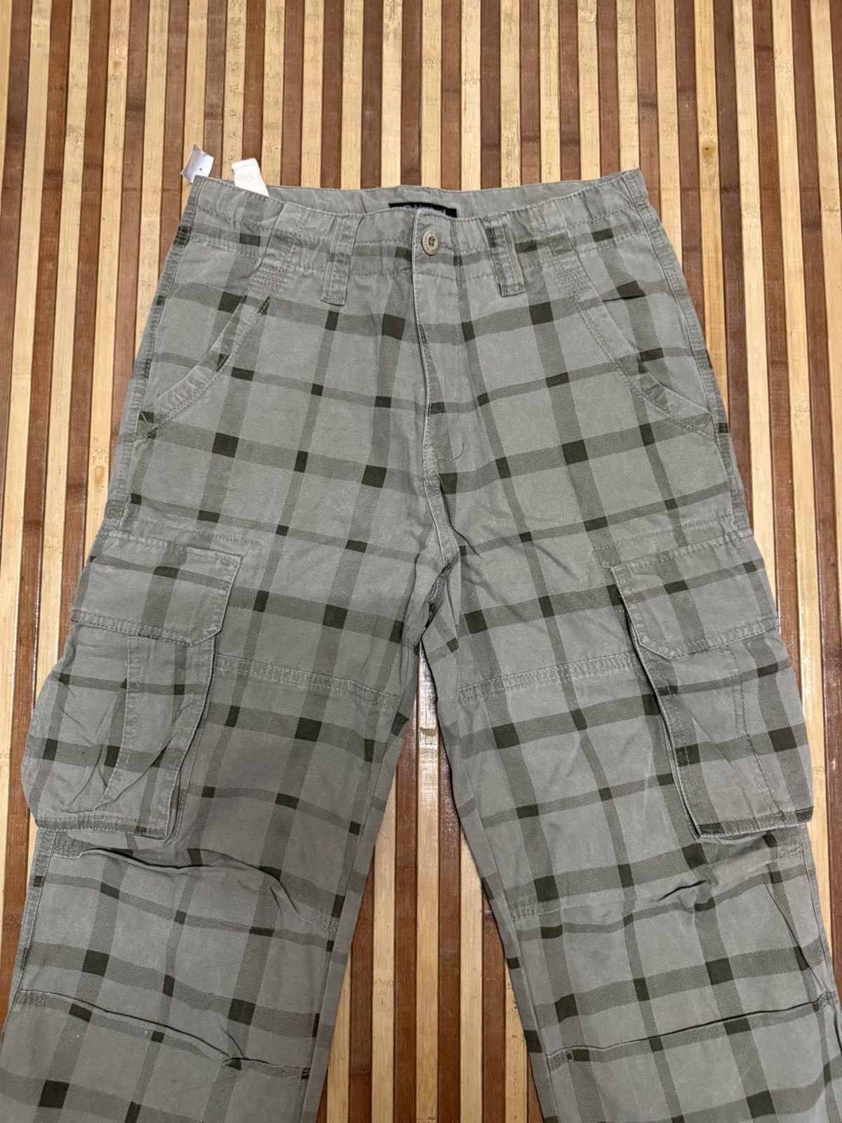 KISS KISSMARK AUTHENTIC Checkered Cargo Pants Streetwear W28X26 Size US 28 / EU 44 - 2 Thumbnail