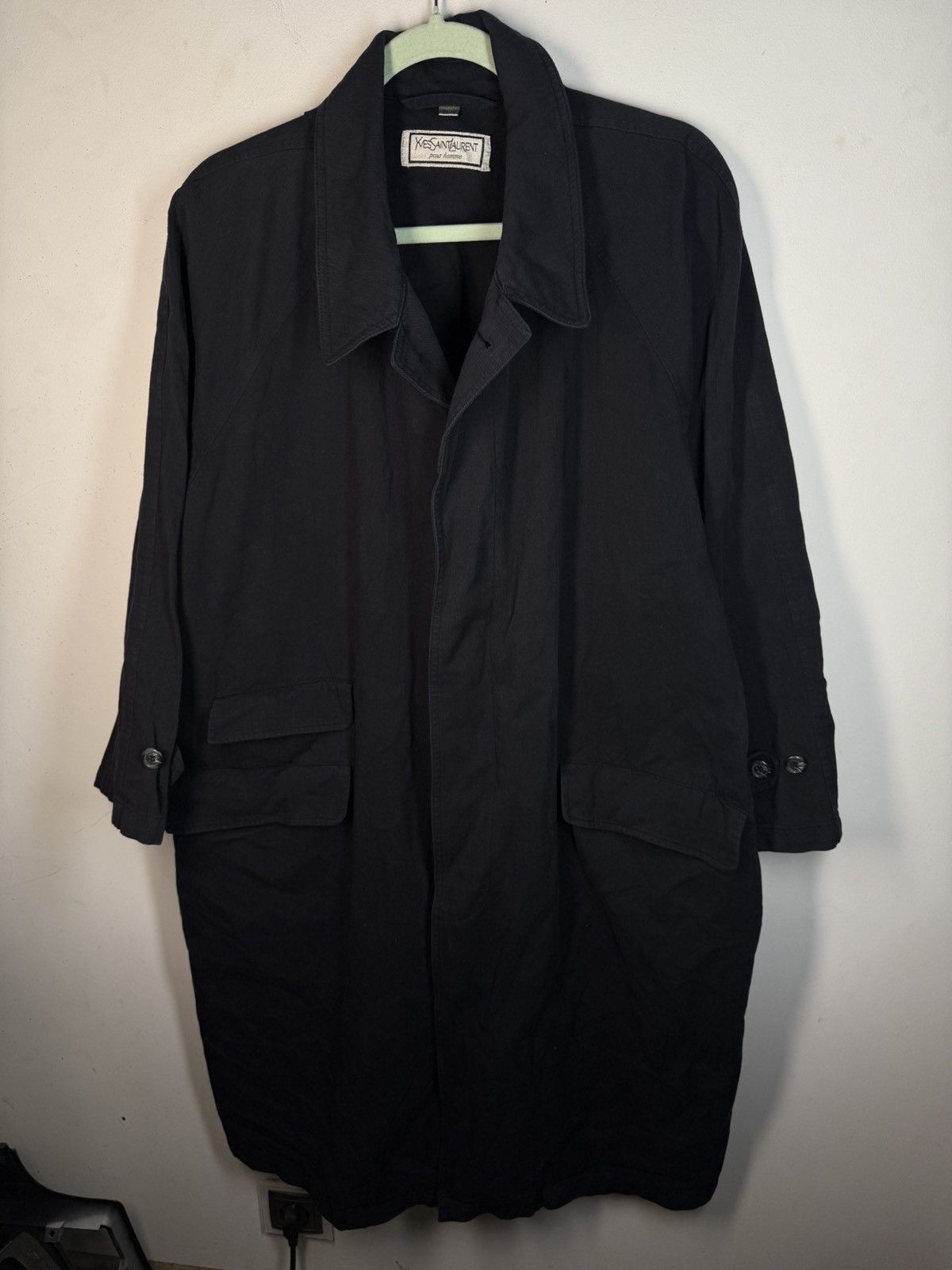 Yves Saint Laurent 1990’s YSL Trenchcoat Black/Navy YSL Coat Size US M / EU 48-50 / 2 - 13 Thumbnail