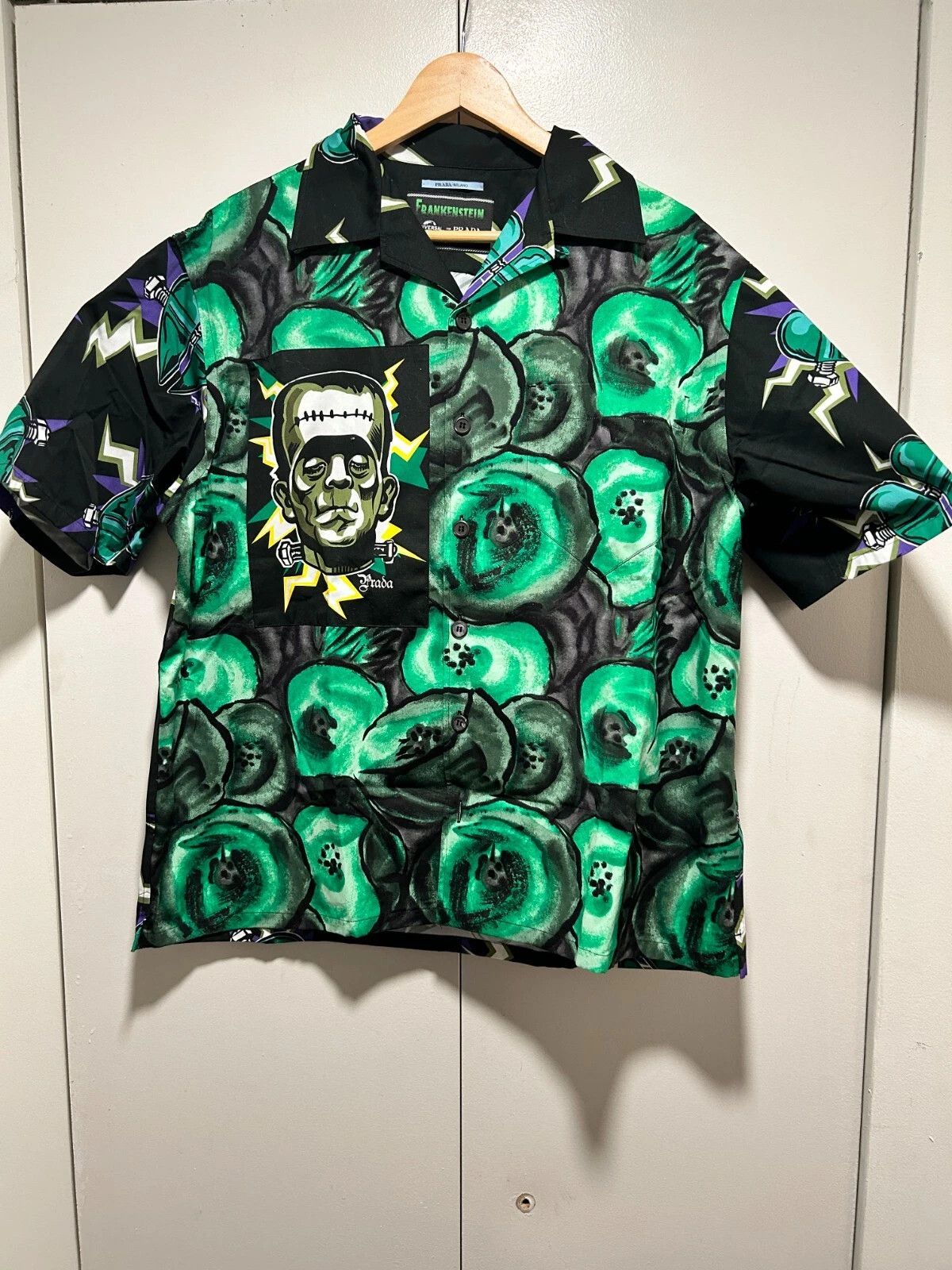 Prada Prada Frankenstein Rose Button Up Bowling Shirt | Grailed
